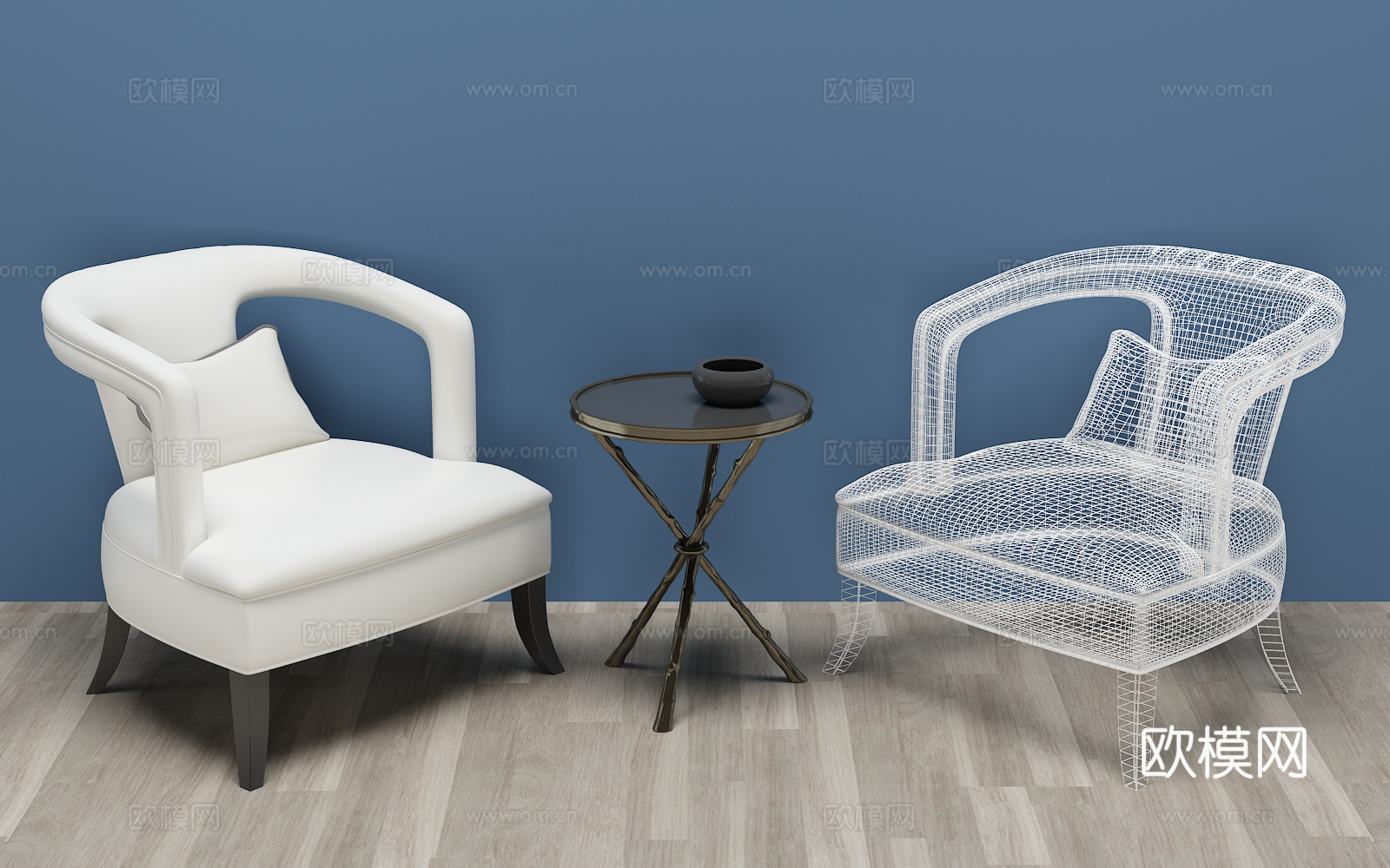 现代休闲椅 单椅 椅子3d模型下载（渲染图1）
