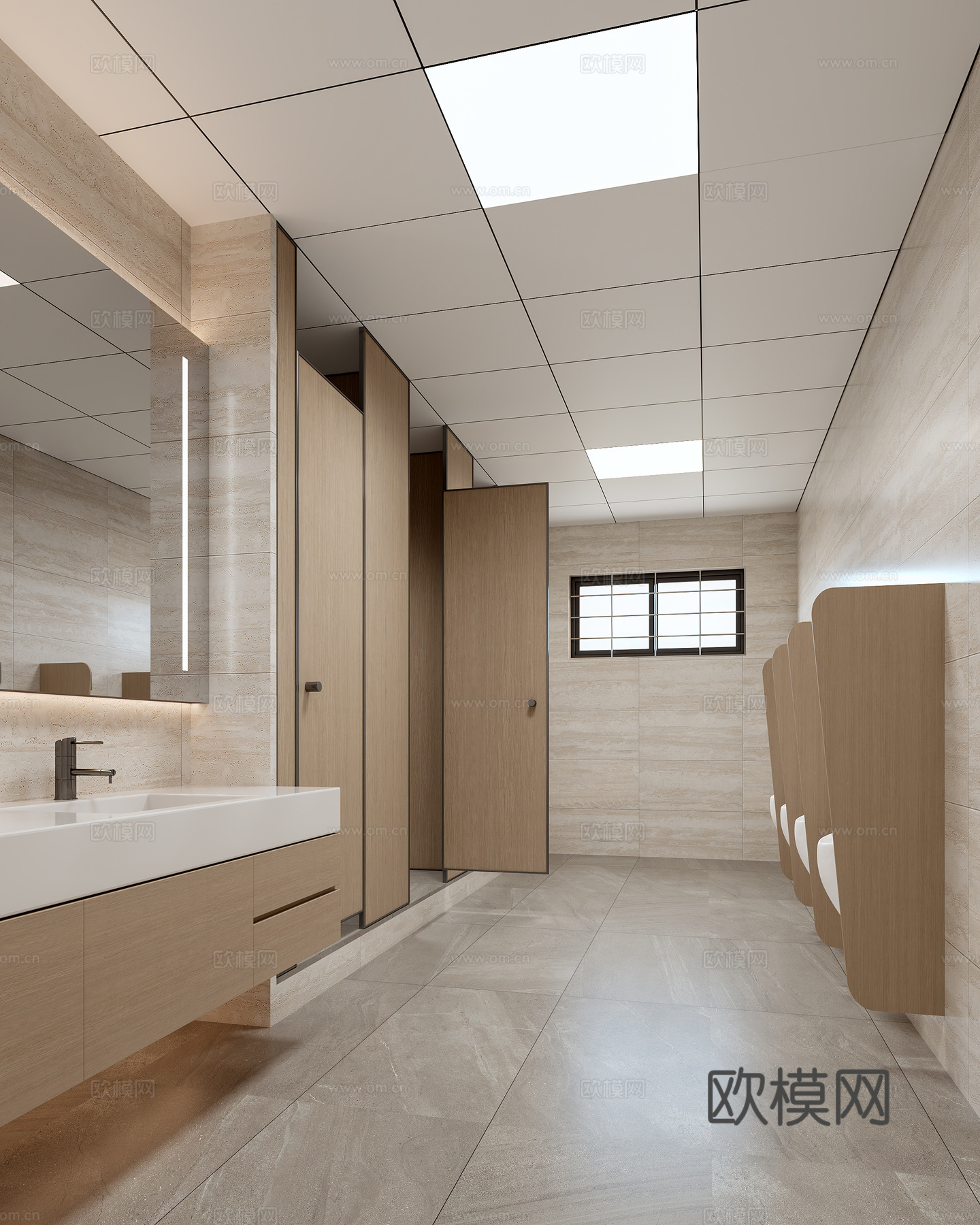 现代公共卫生间su模型