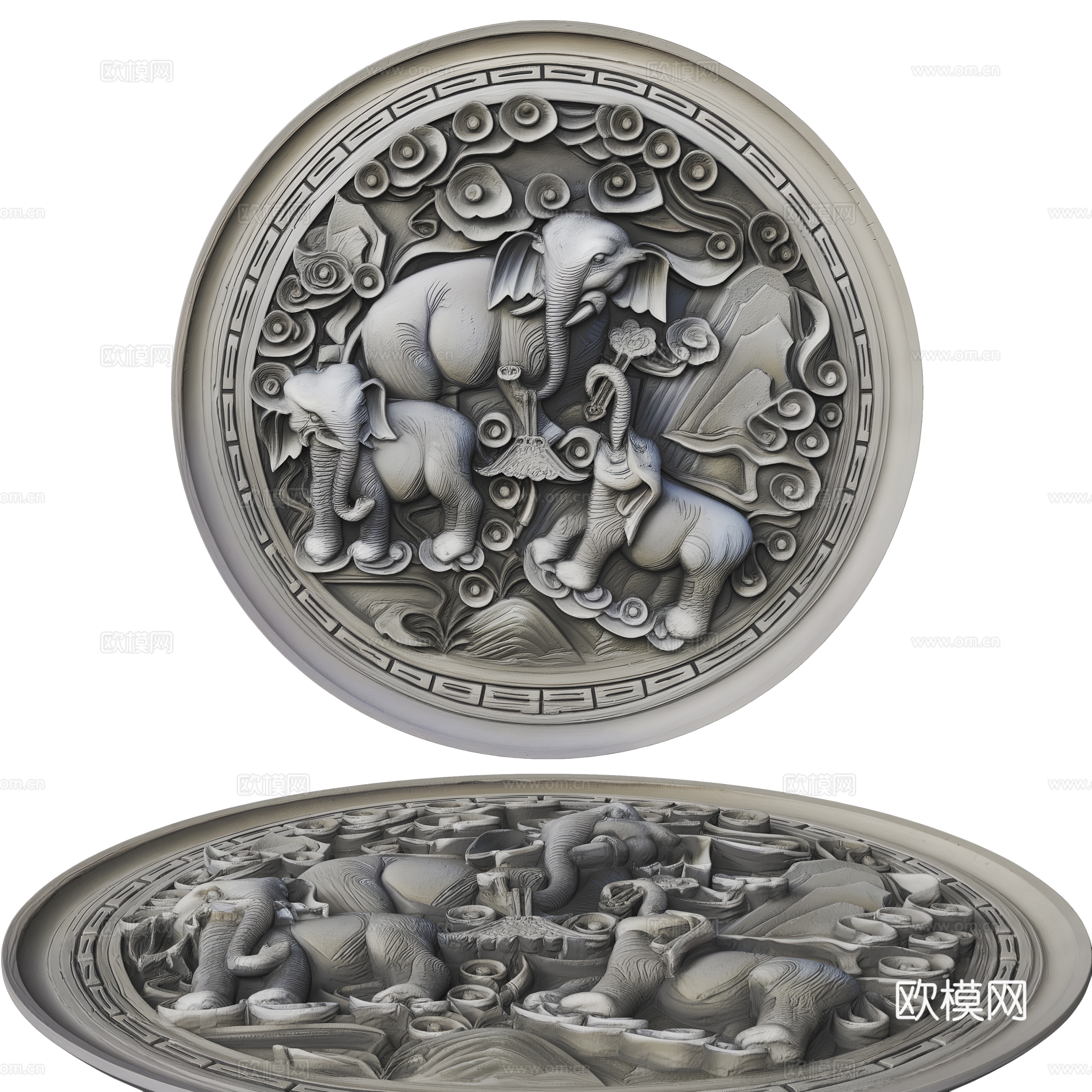 中式雕花3d模型下载