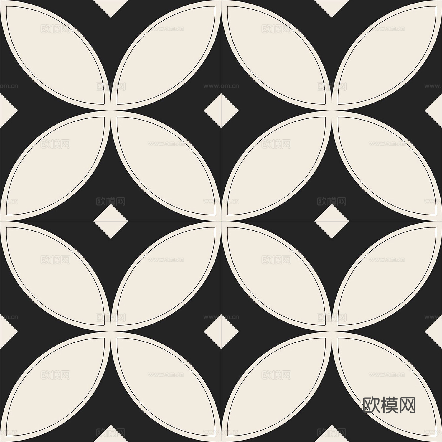 法式复古几何花砖艺术砖贴图