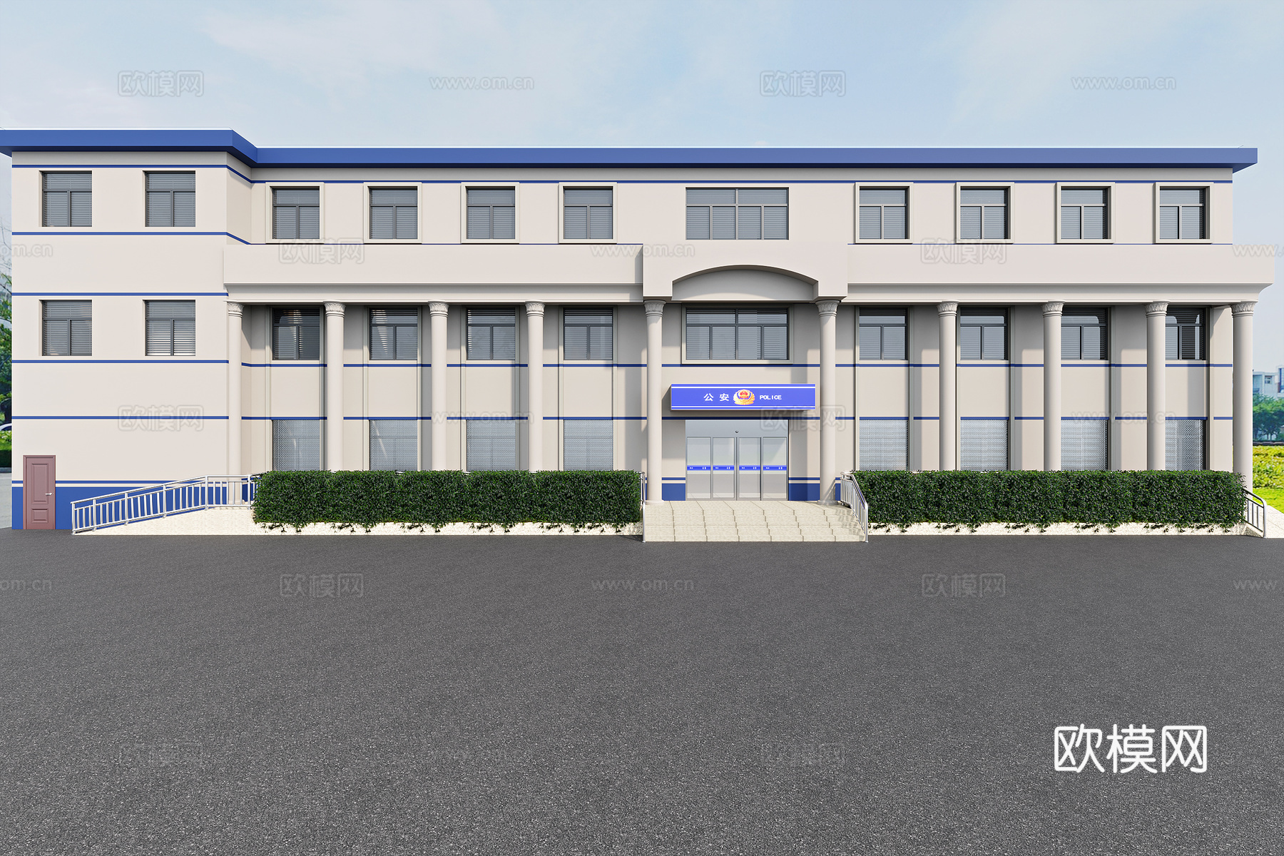 公安局  派出所  指挥中心   最新  全套施工图cad施工图下载（渲染图1）