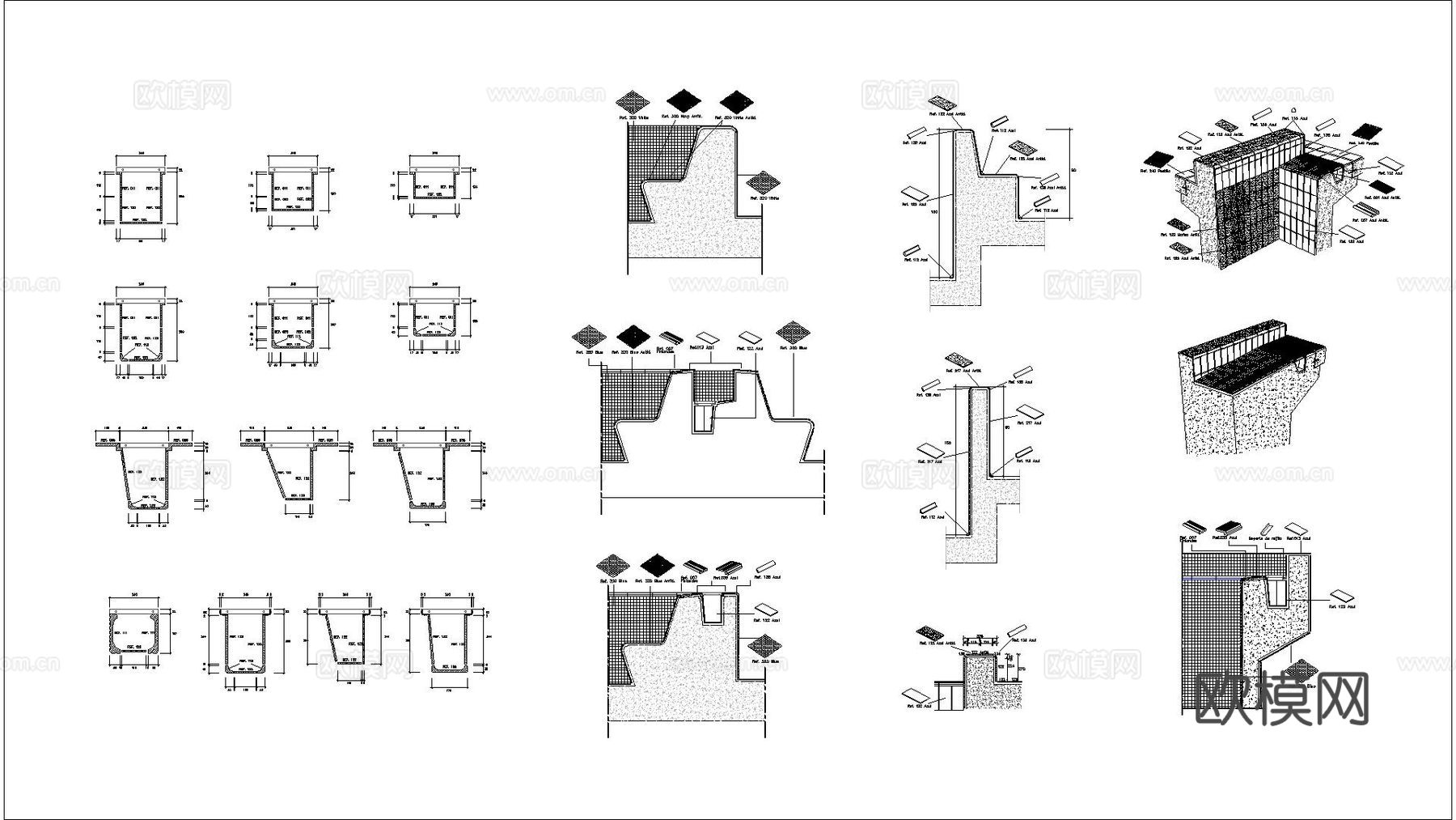 游泳池做法节点大样图cad施工图