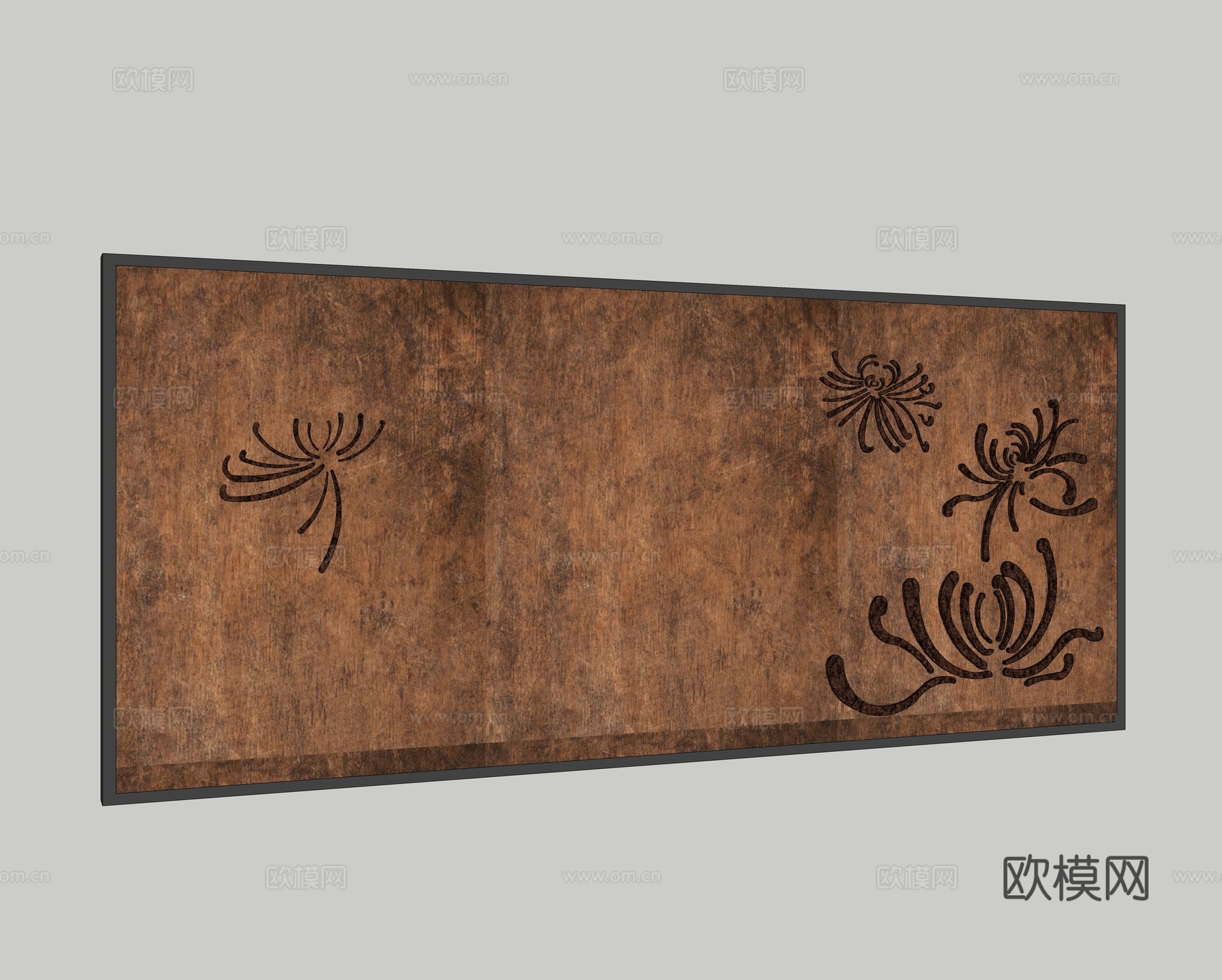 现代景墙 金属 耐候钢景墙 花蕊景墙 植物元素景墙 广场公园su模型