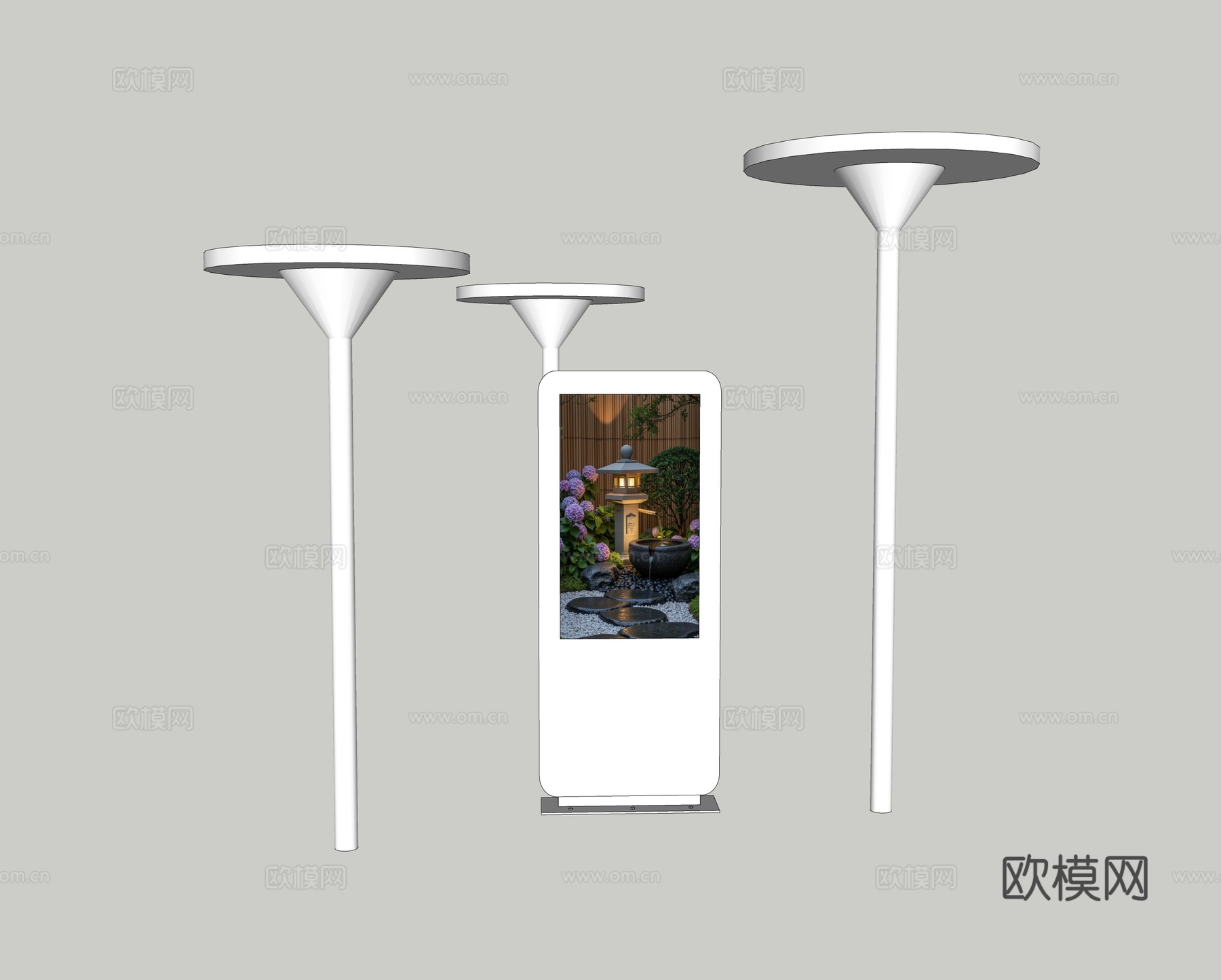 现代元素小品 景观小品 路牌标识 电子显示屏 电子导航屏su模型