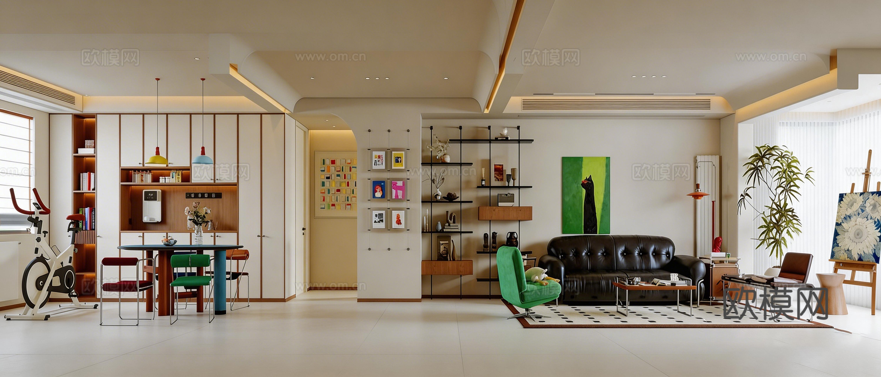 中古包豪斯客餐厅3d模型