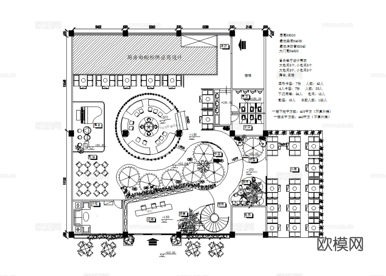 火锅店 铜火锅 自助火锅 清真火锅 餐饮空间cad施工图