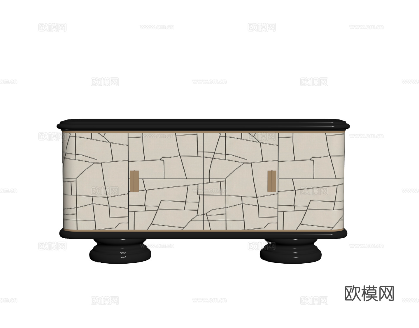 美式轻奢边柜su模型