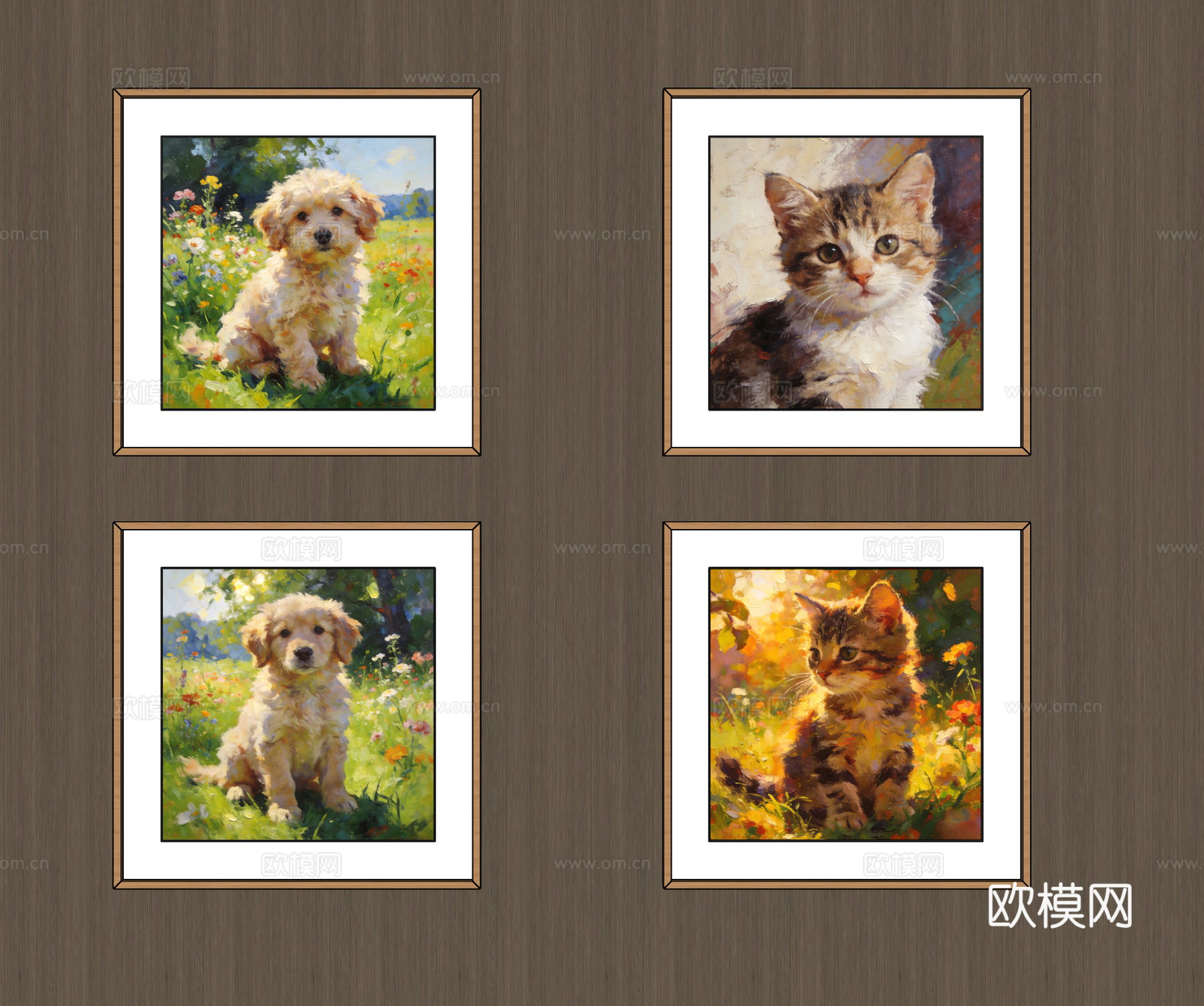 动物挂画su模型