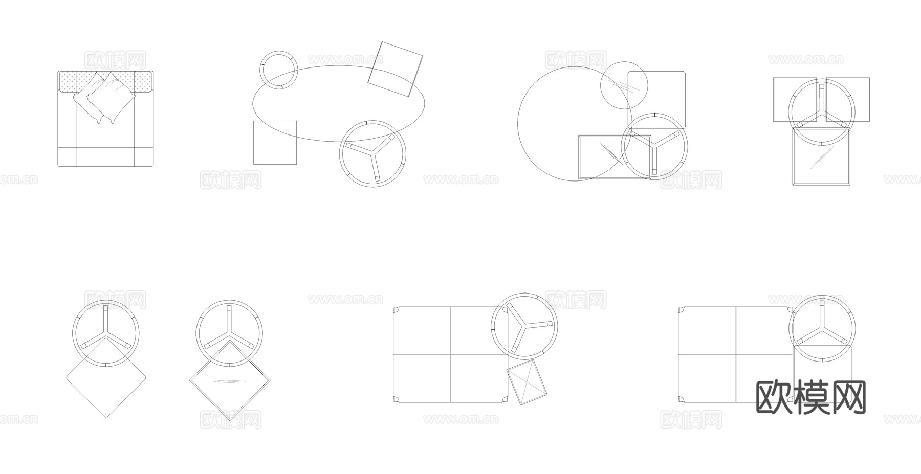 小家具组合cad施工图下载（渲染图2）