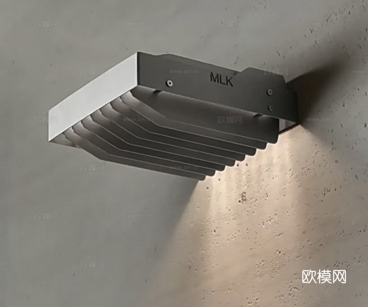 不锈钢壁灯 咖啡厅服装店户外防水走廊过道灯su模型