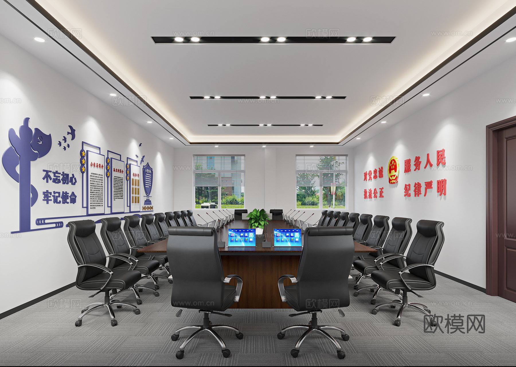 公安局  派出所  执法办案中心   最新   全套施工图cad施工图cad施工图下载（渲染图1）