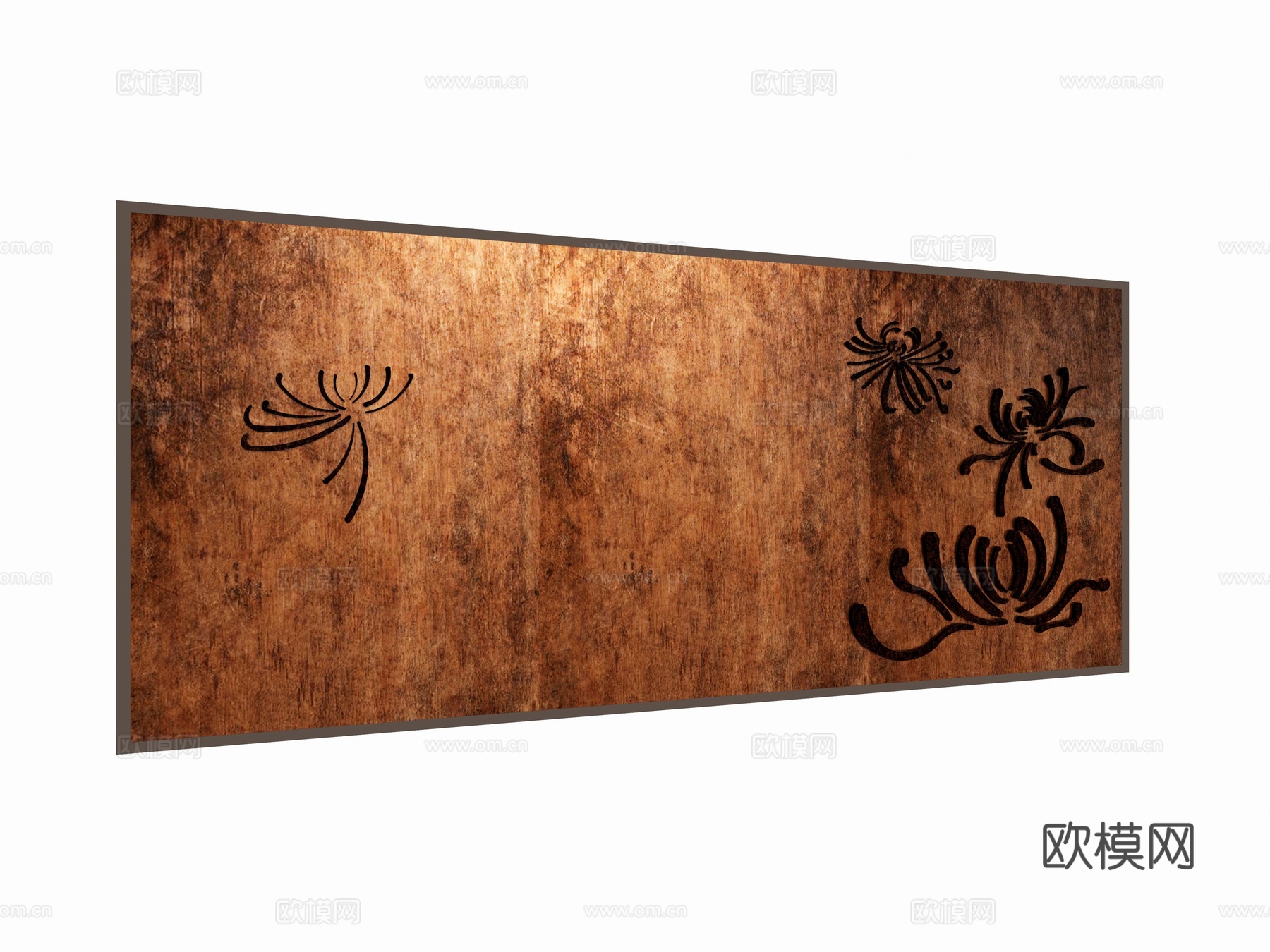 现代景墙 金属 耐候钢景墙 花蕊景墙 植物元素景墙 广场公园su模型