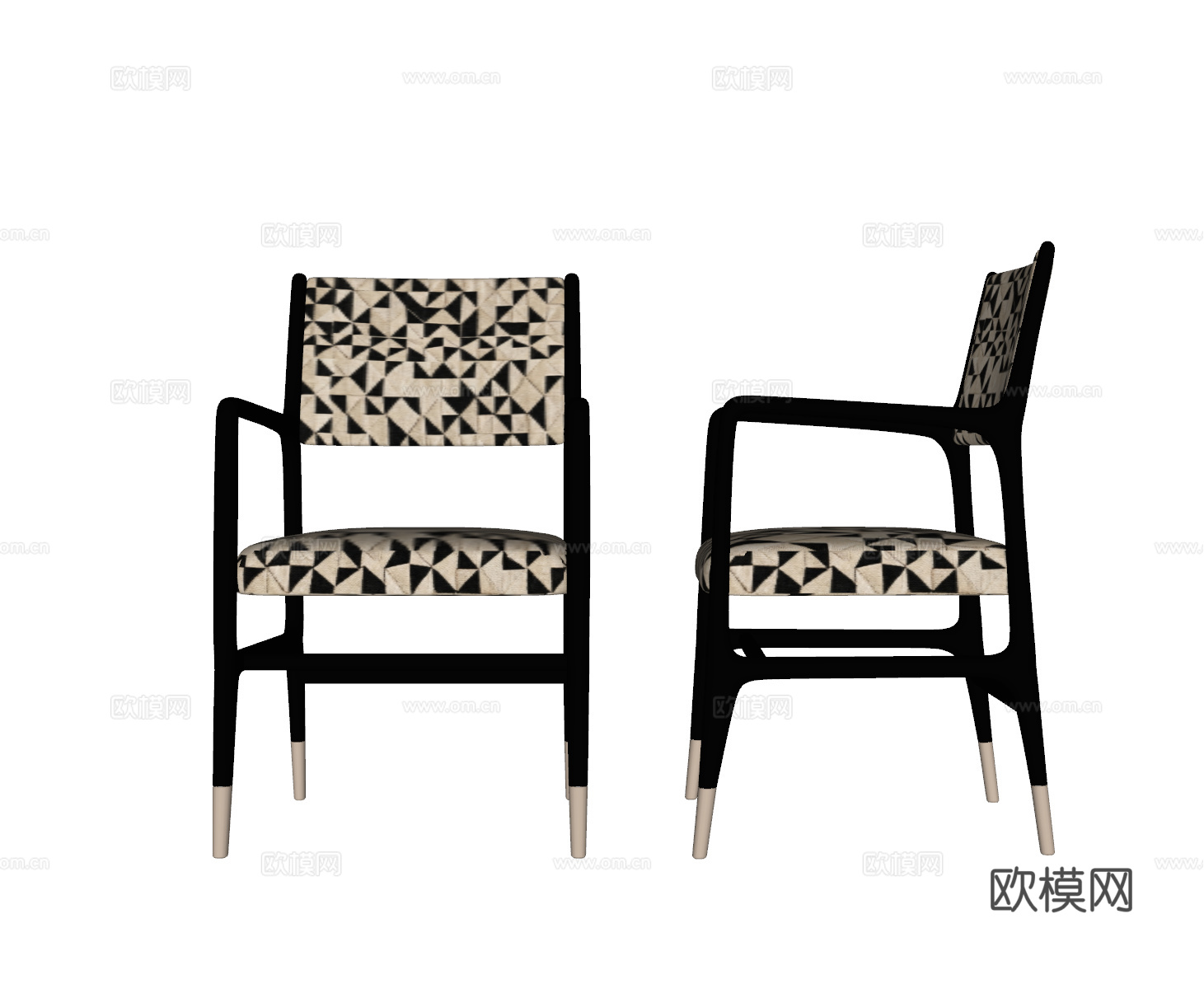 现代轻奢餐椅su模型