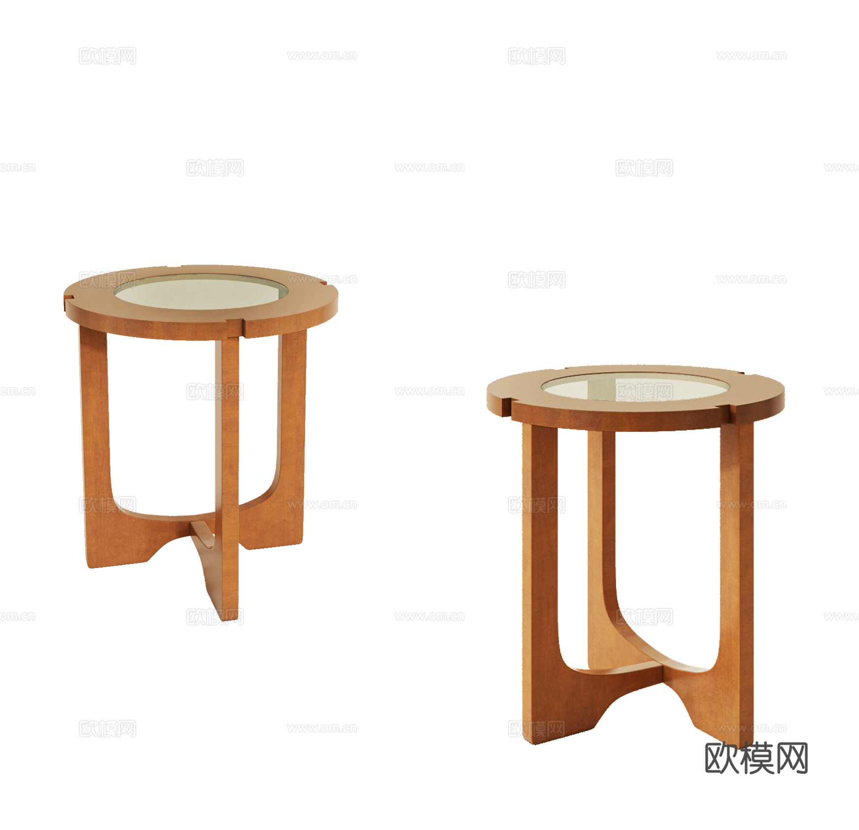 新中式圆几 边几 角几 几类 茶几 木边几su模型