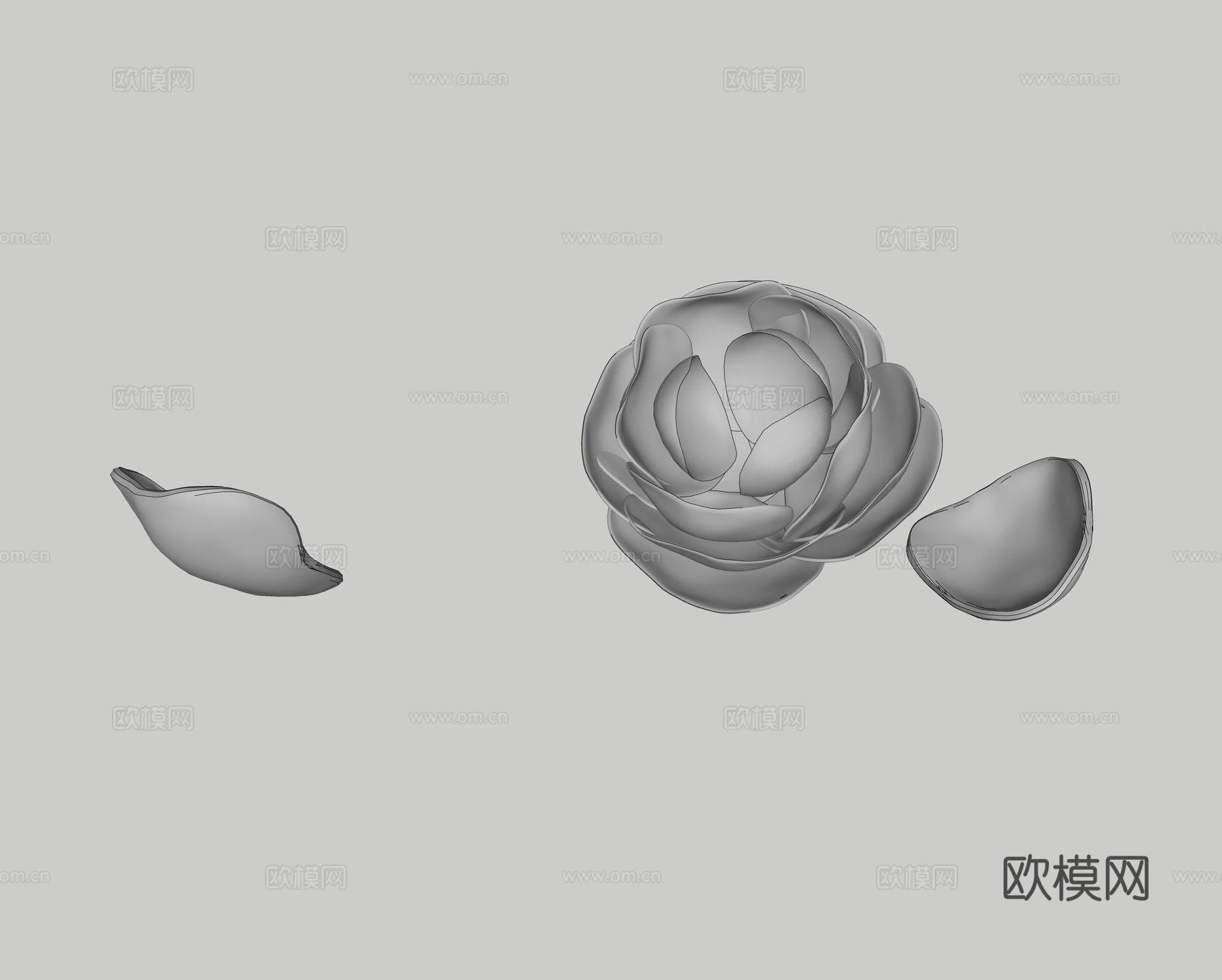 现代金属雕塑 莲花盛开的雕塑 景观小品雕塑su模型