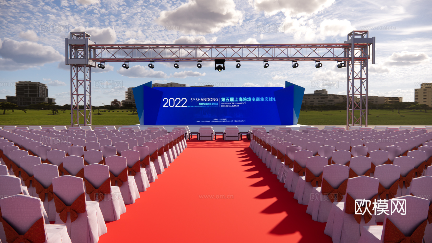 户外舞台搭建su模型