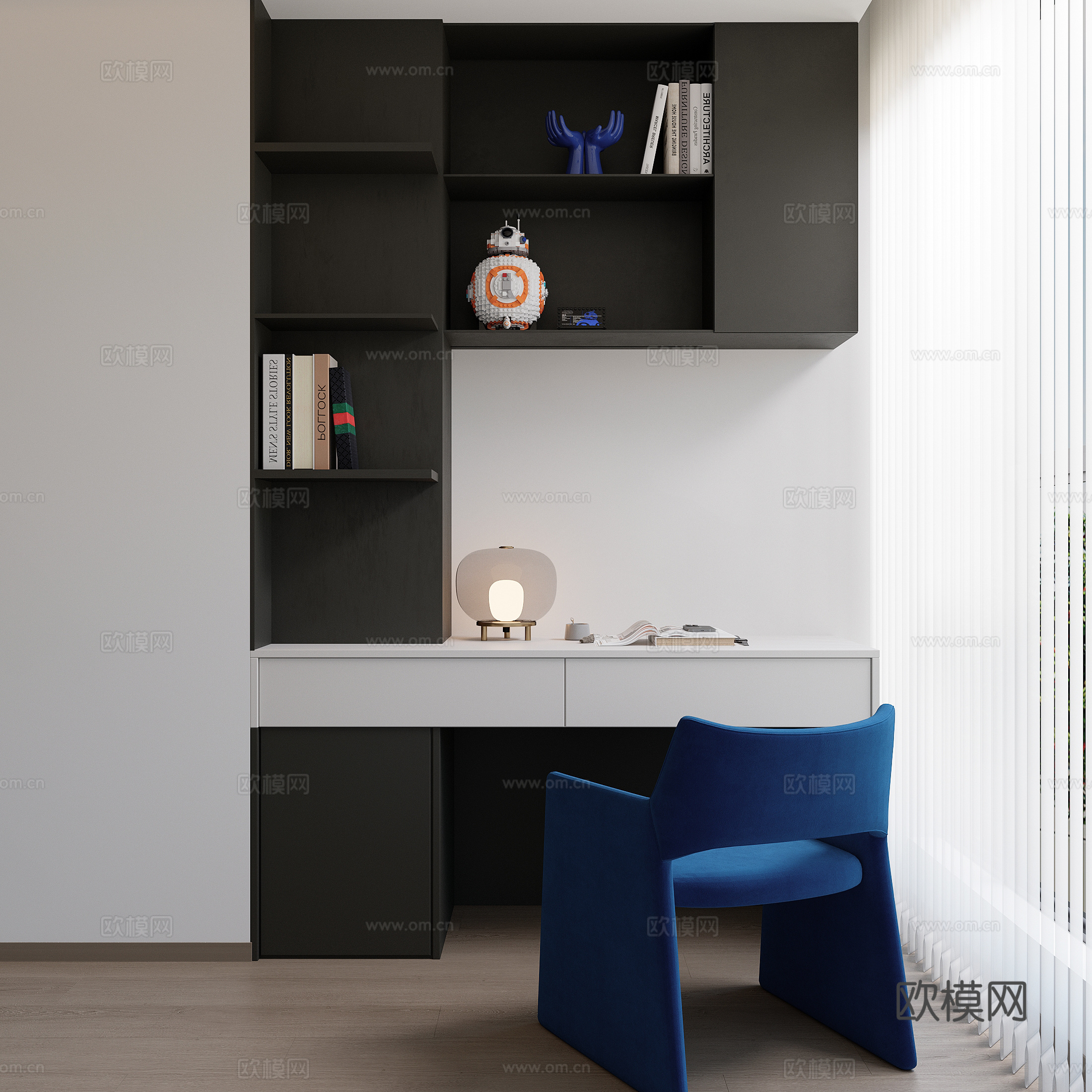 定制书柜梳妆柜su模型