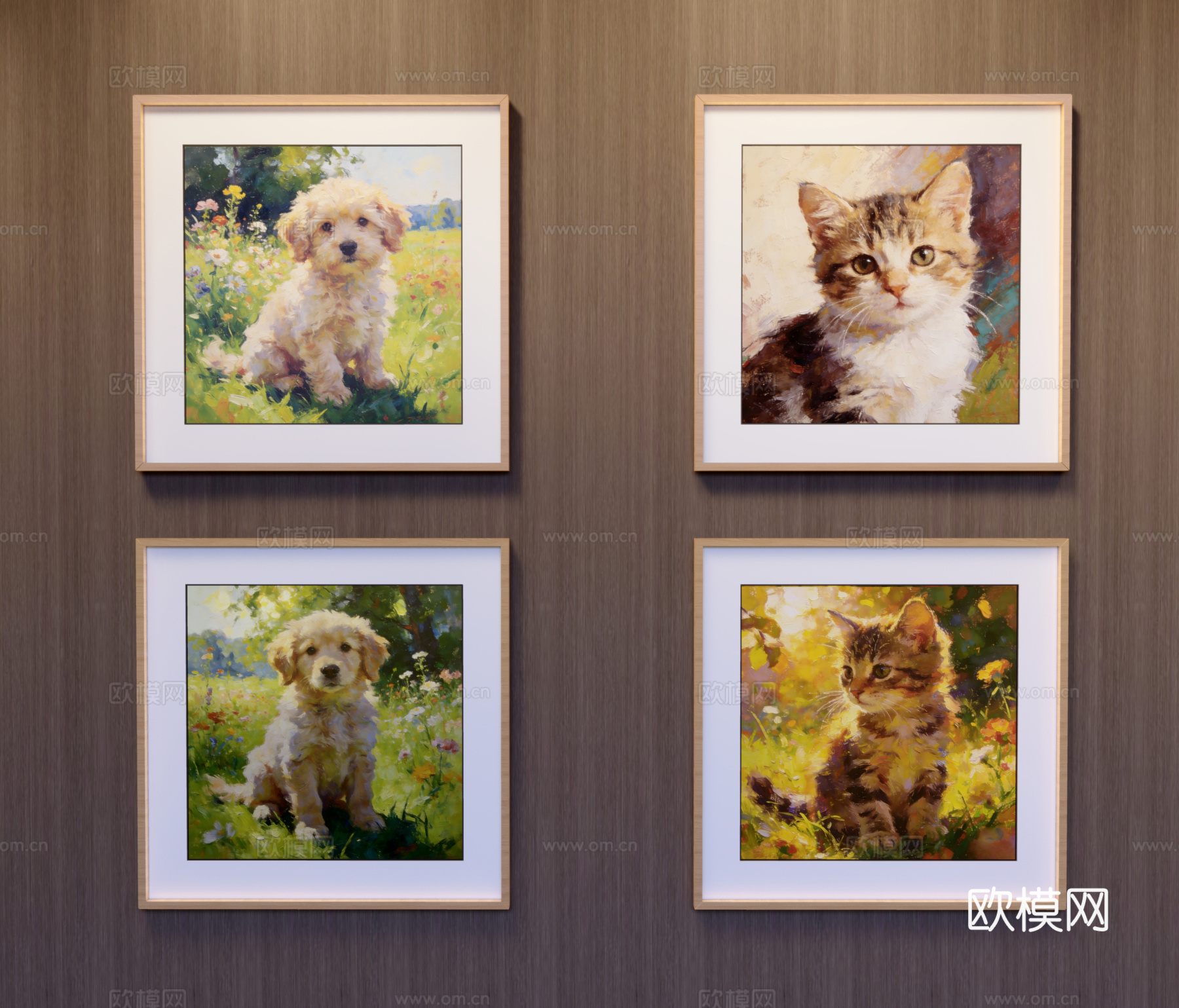 动物挂画su模型