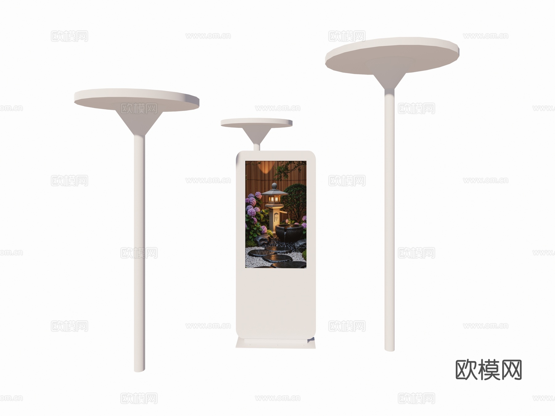 现代元素小品 景观小品 路牌标识 电子显示屏 电子导航屏su模型