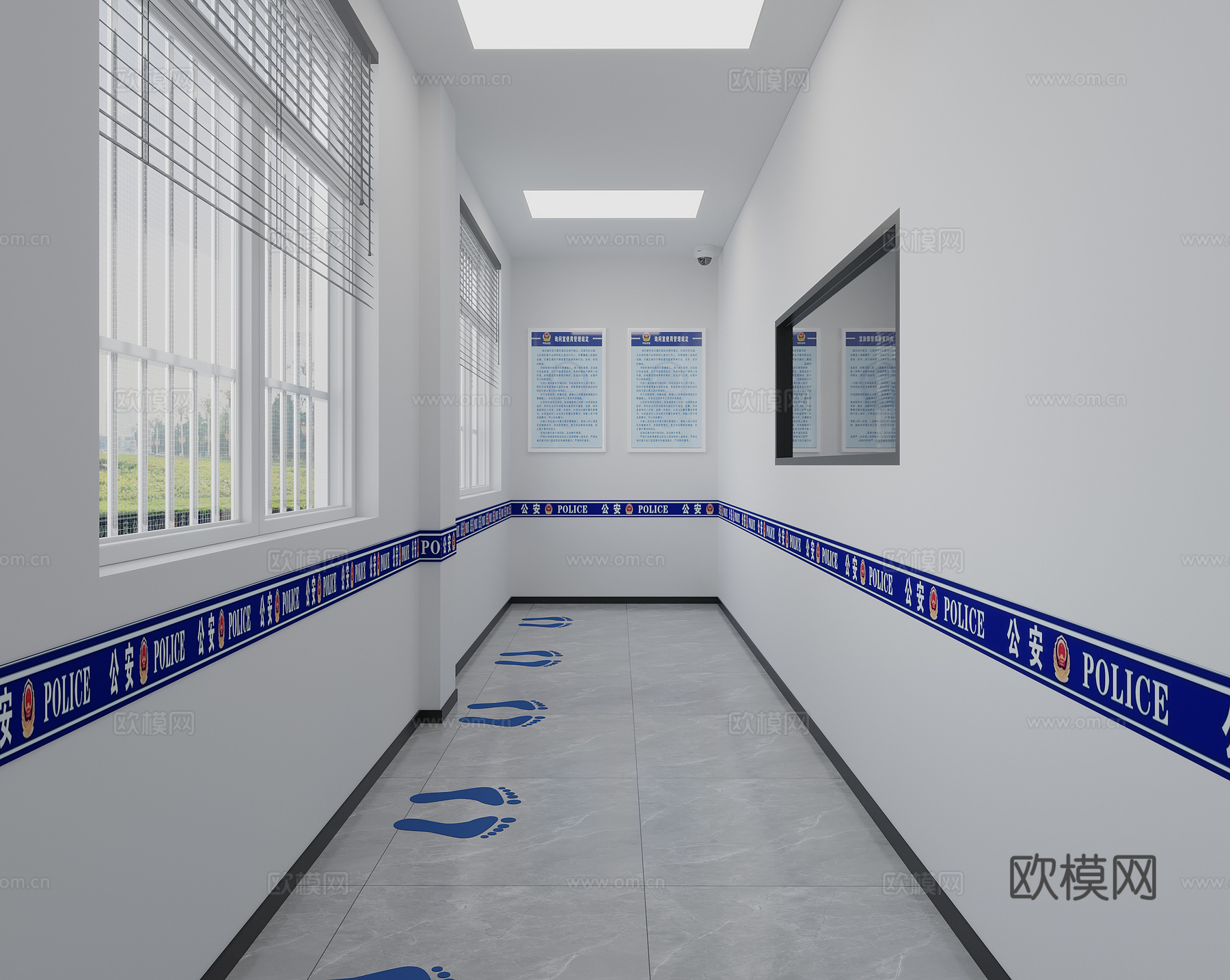 公安局  派出所  执法办案中心   最新   全套施工图cad施工图cad施工图下载（渲染图4）