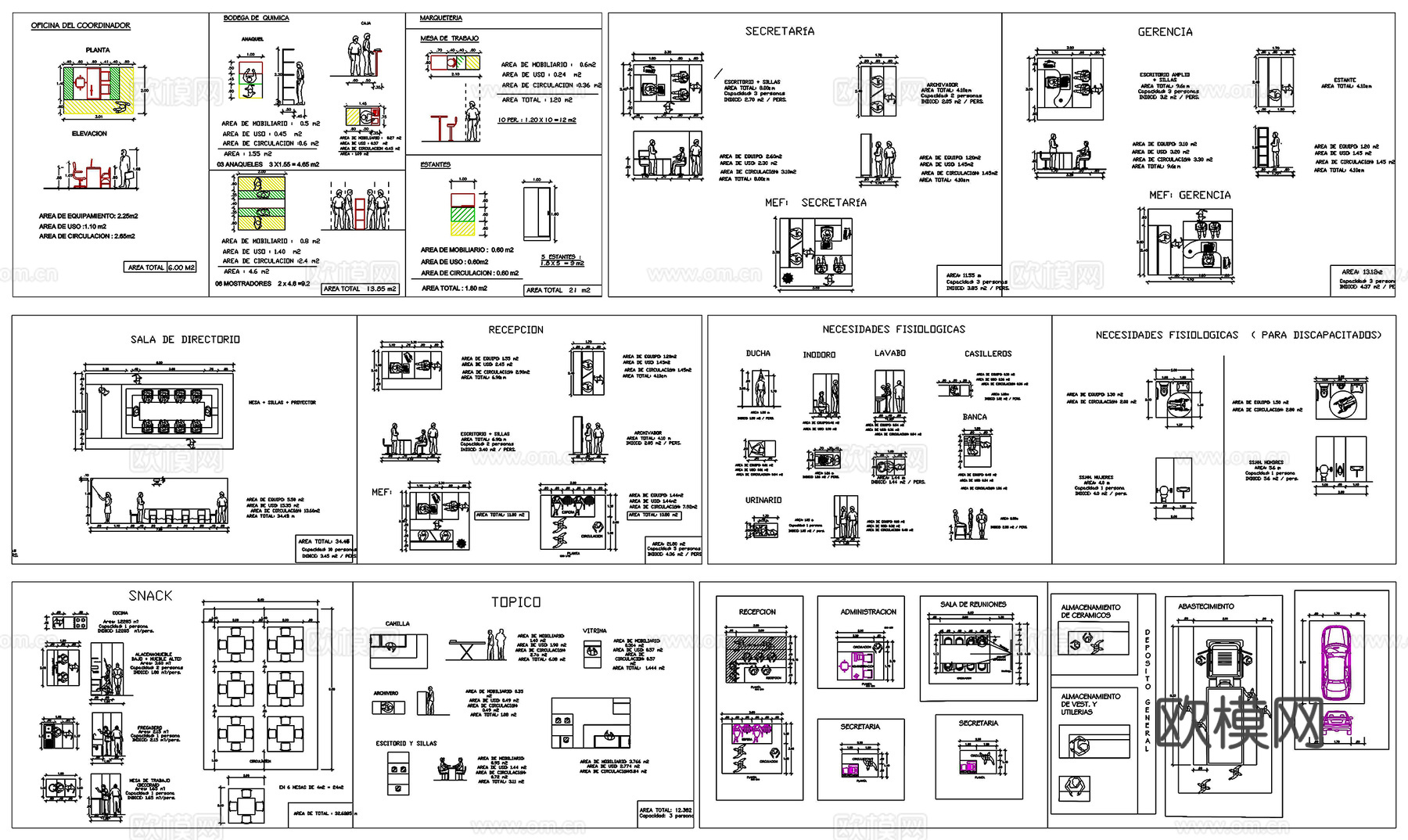 室内装修常用空间尺寸间距CAD素材图库cad施工图