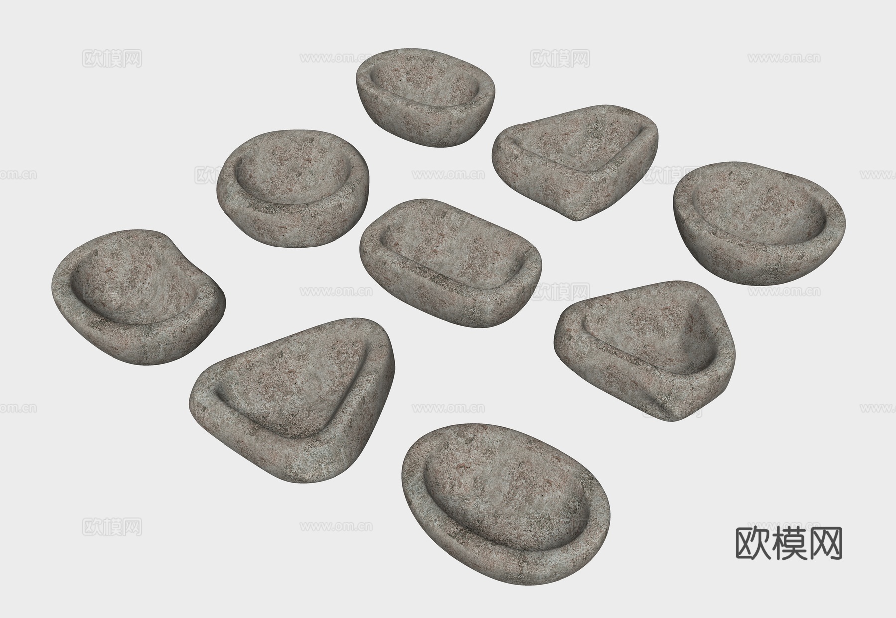 石槽 景观石槽小品 水池 庭院小品 石材水池 石头槽 庭院石su模型