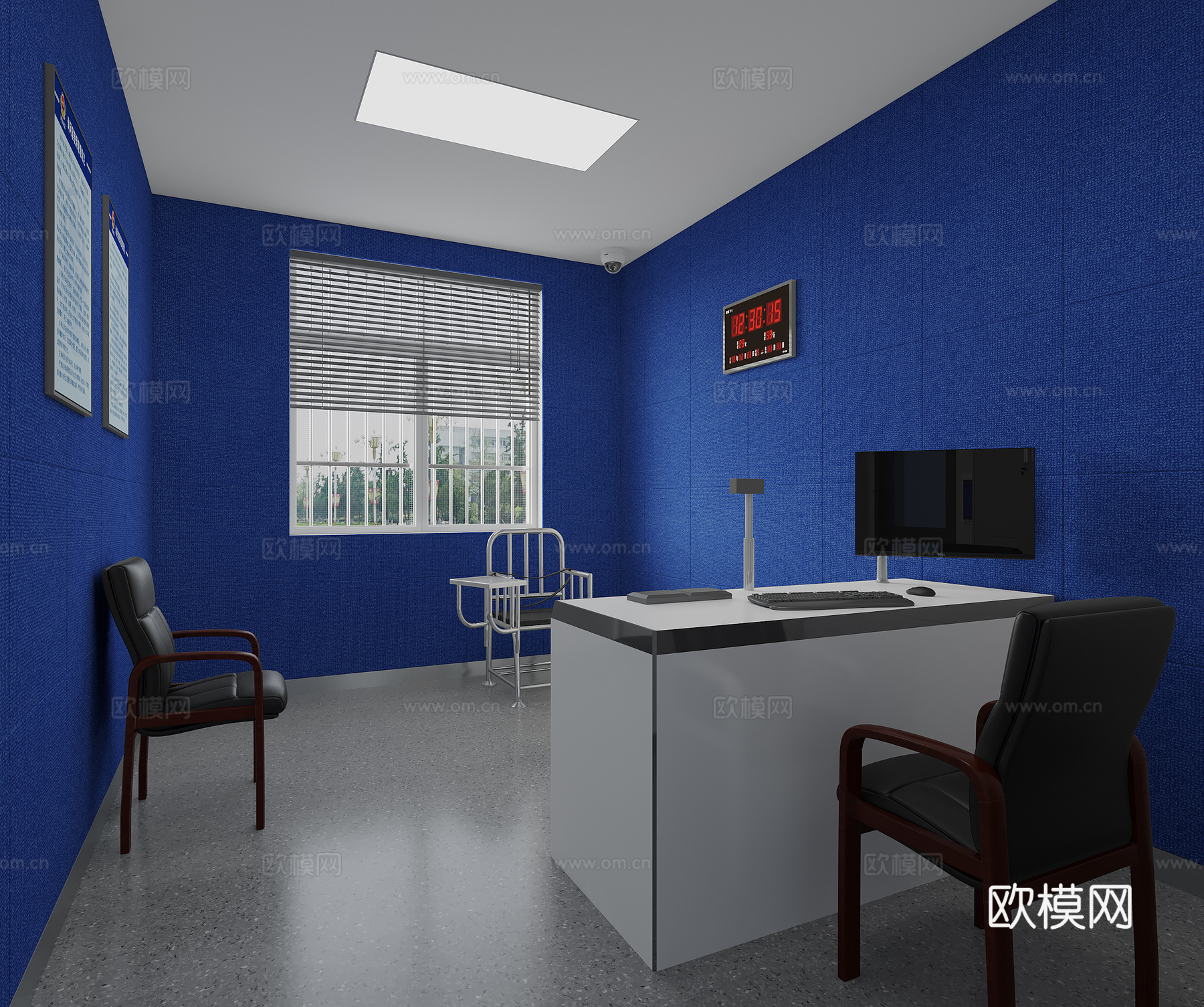 公安局  派出所  执法办案中心   最新   全套施工图cad施工图cad施工图下载（渲染图3）