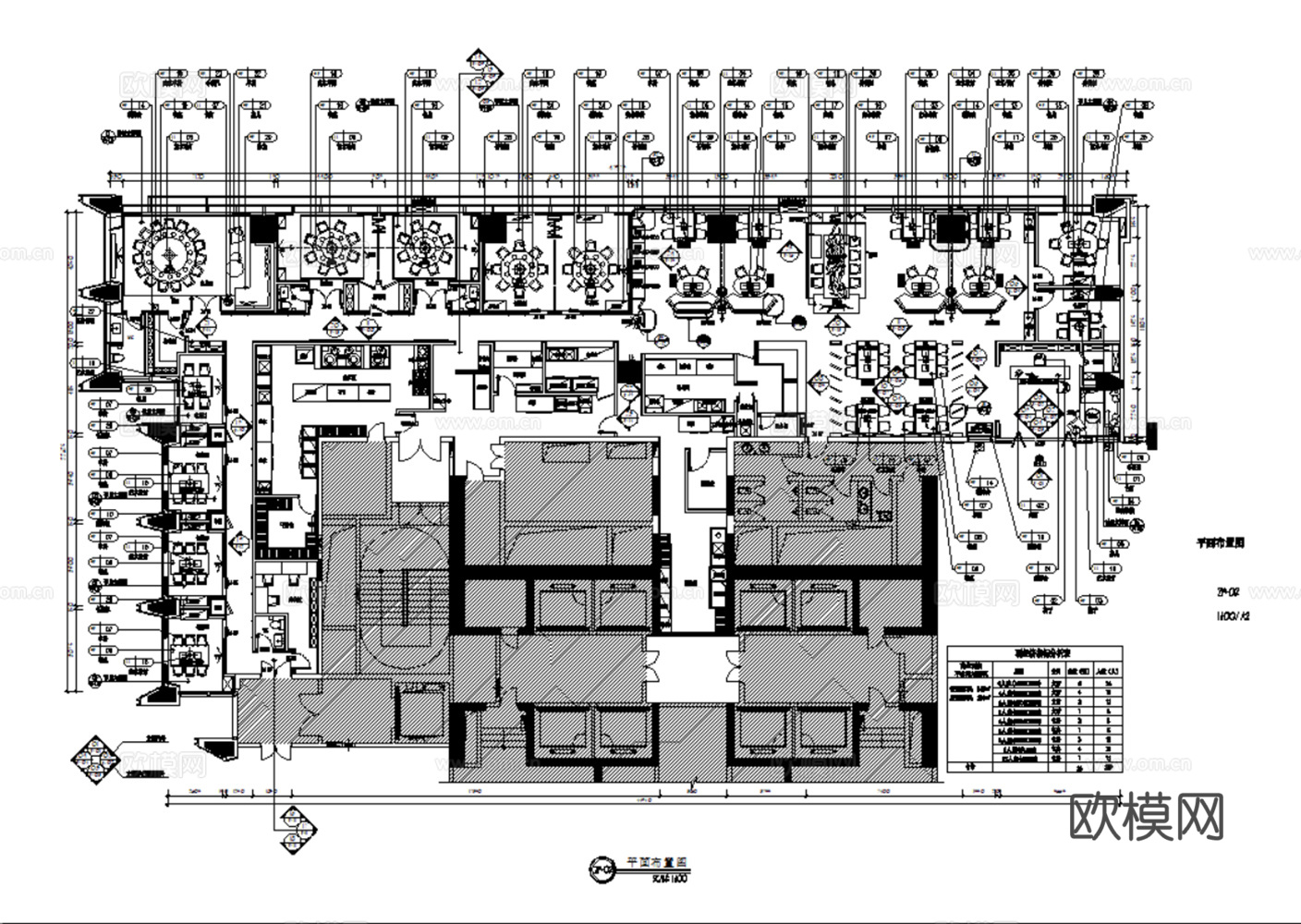 特色火锅店 串串香 饭店 旋转小火锅 自助火锅 铜火锅 清真cad施工图下载（渲染图3）