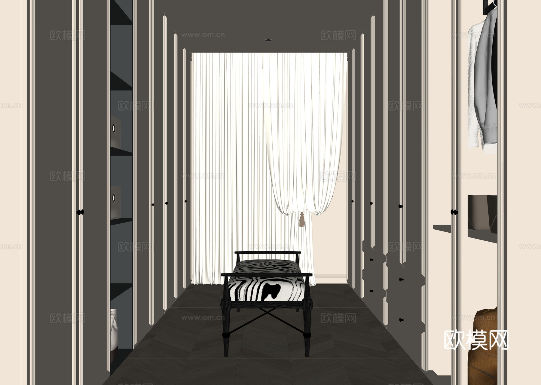 法式衣帽间su模型