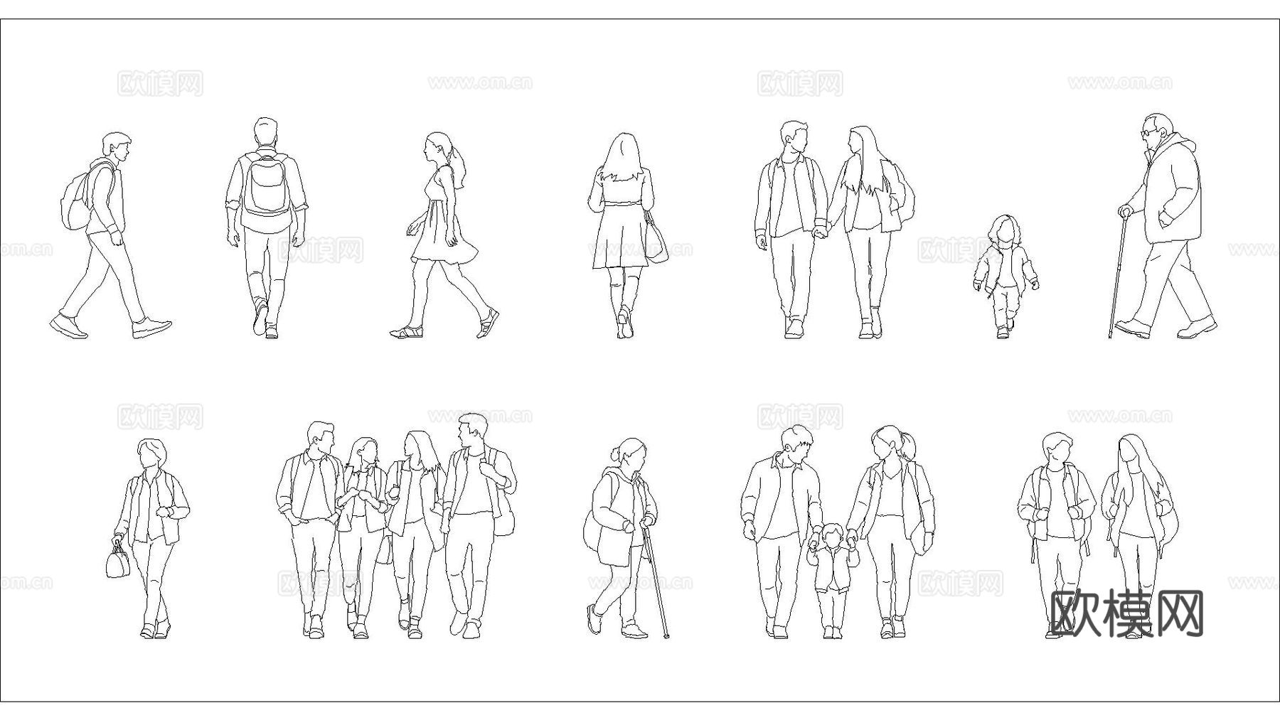 人物图库cad施工图下载