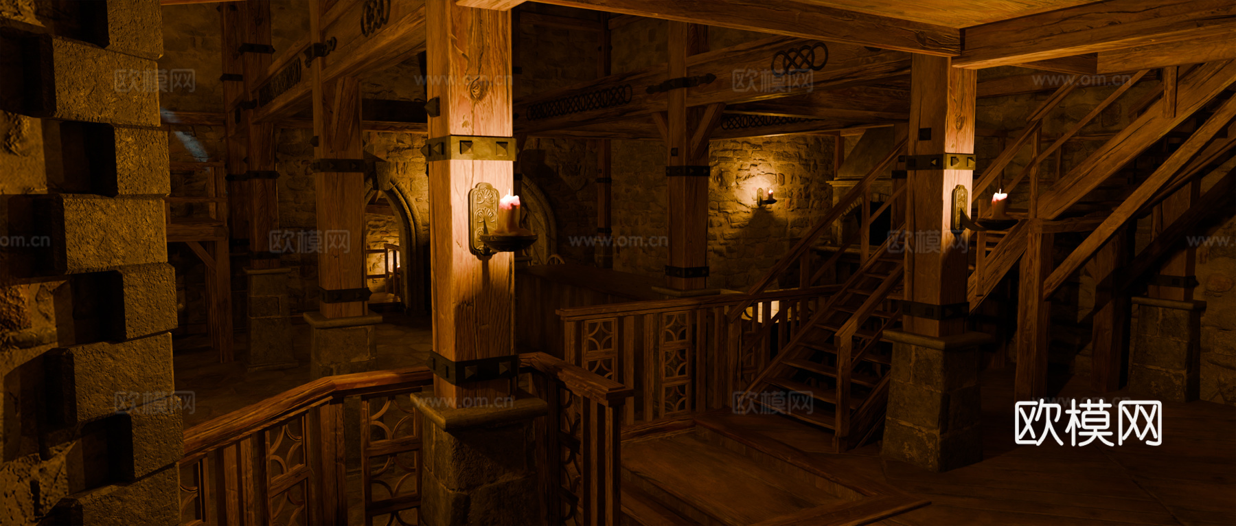 中世纪酒馆 复古建筑 木结构房屋 西方建筑 木屋su模型