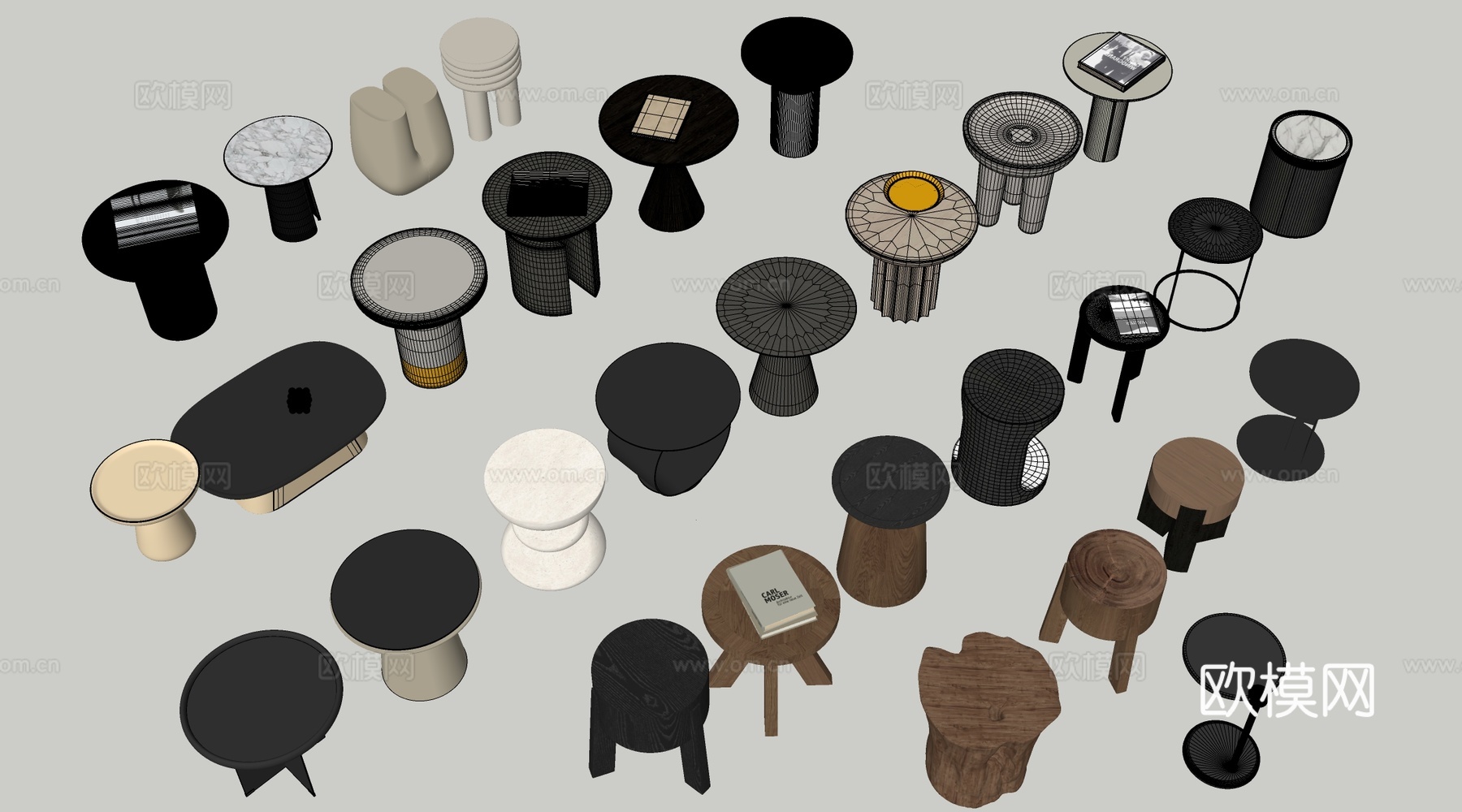 现代茶几 客厅茶几su模型