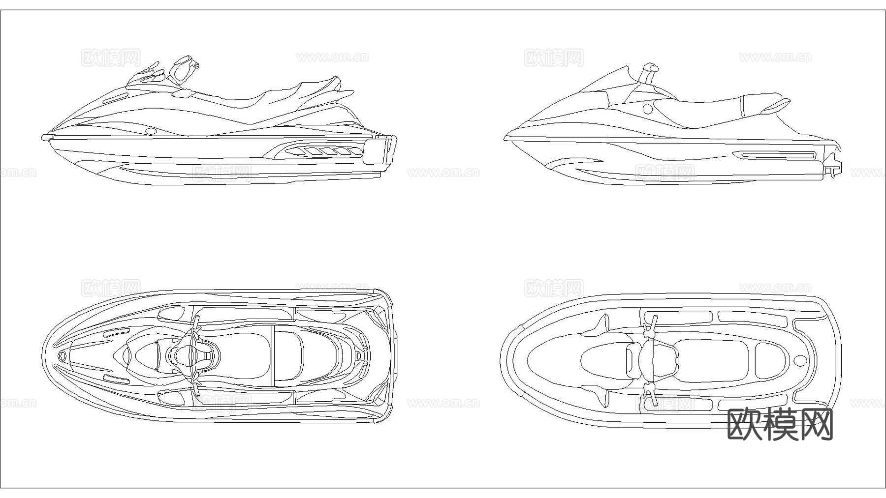 摩托艇 水上交通工具.dwgcad施工图
