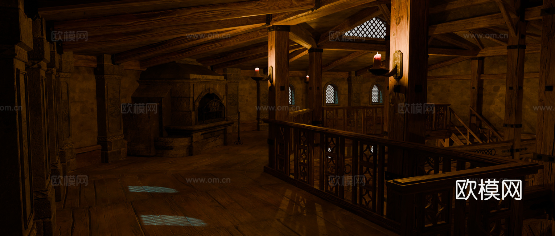 中世纪酒馆 复古建筑 木结构房屋 西方建筑 木屋su模型