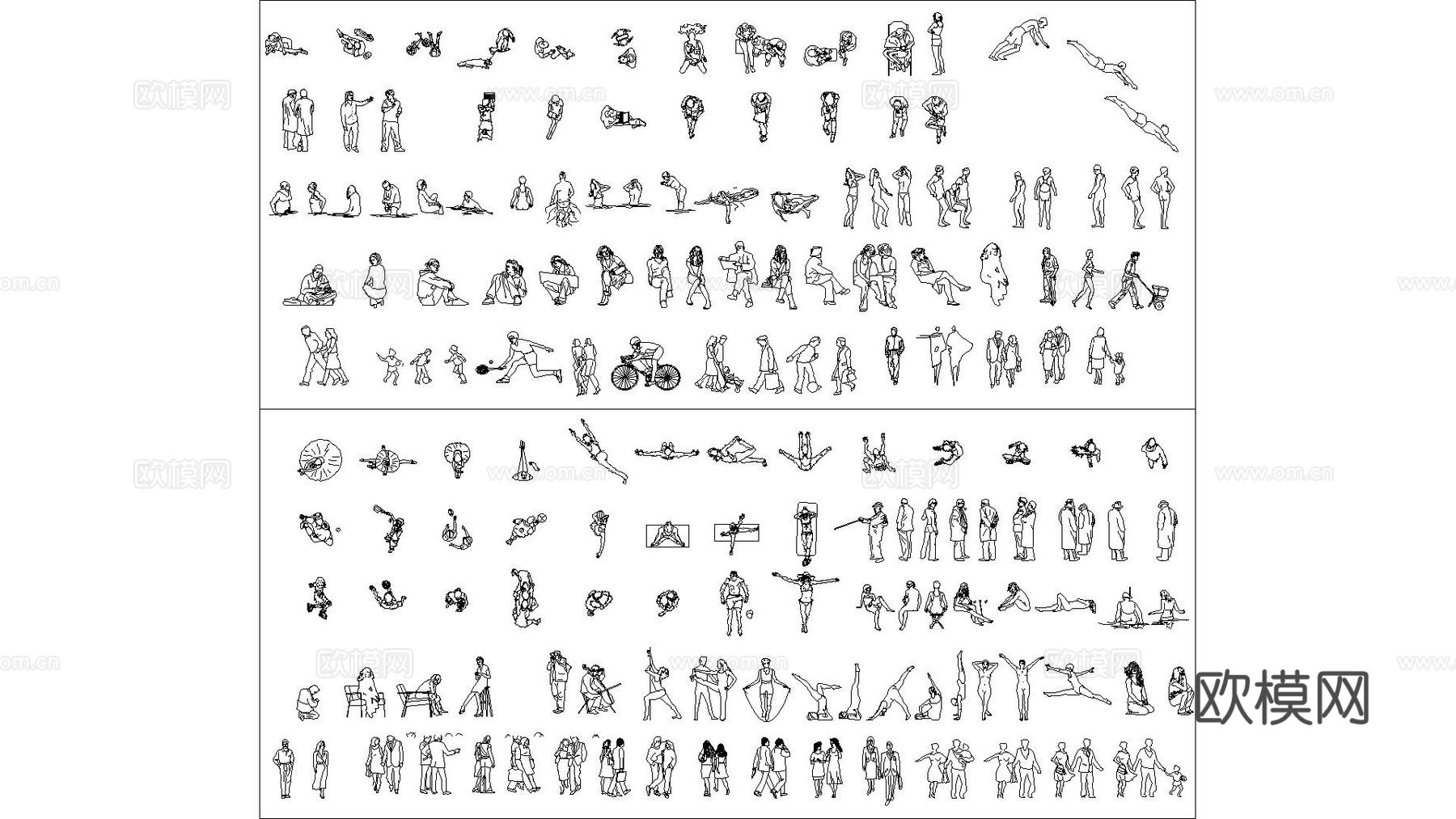 人物图块 图库cad施工图下载