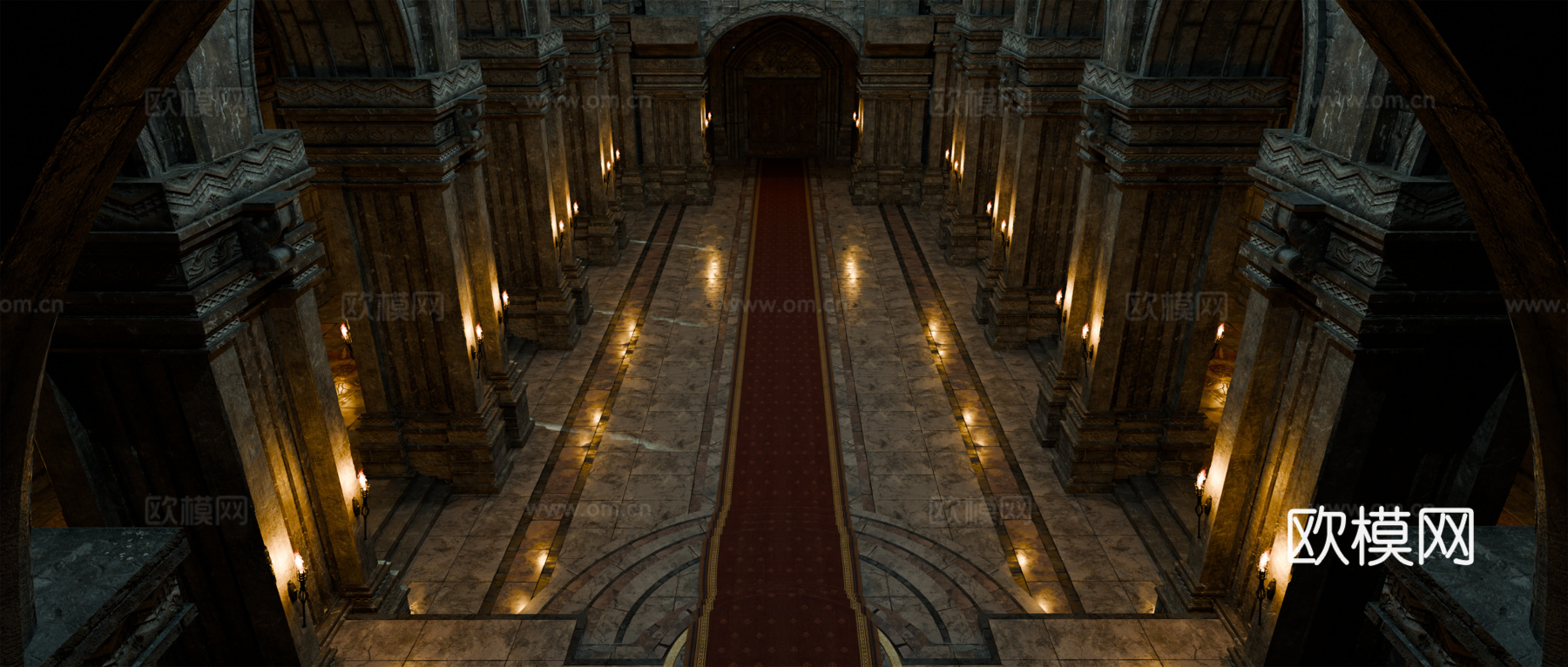 中世纪建筑 复古房屋 西方教堂 西方建筑大厅su模型