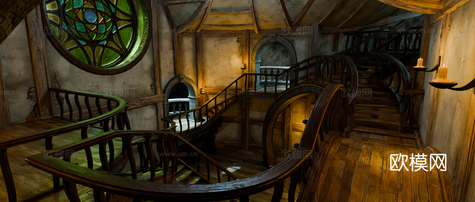 中世纪建筑 复古房屋 魔法屋 神话建筑 木屋su模型