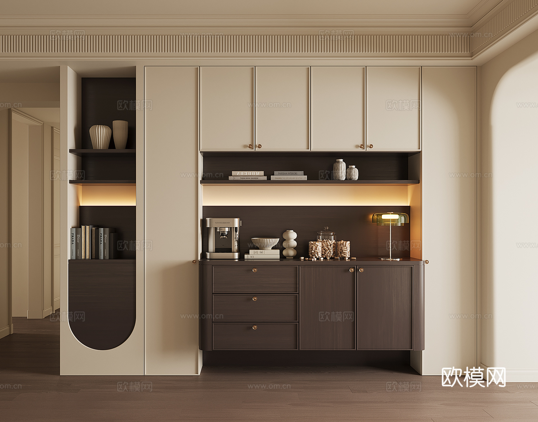 现代酒水餐边柜su模型