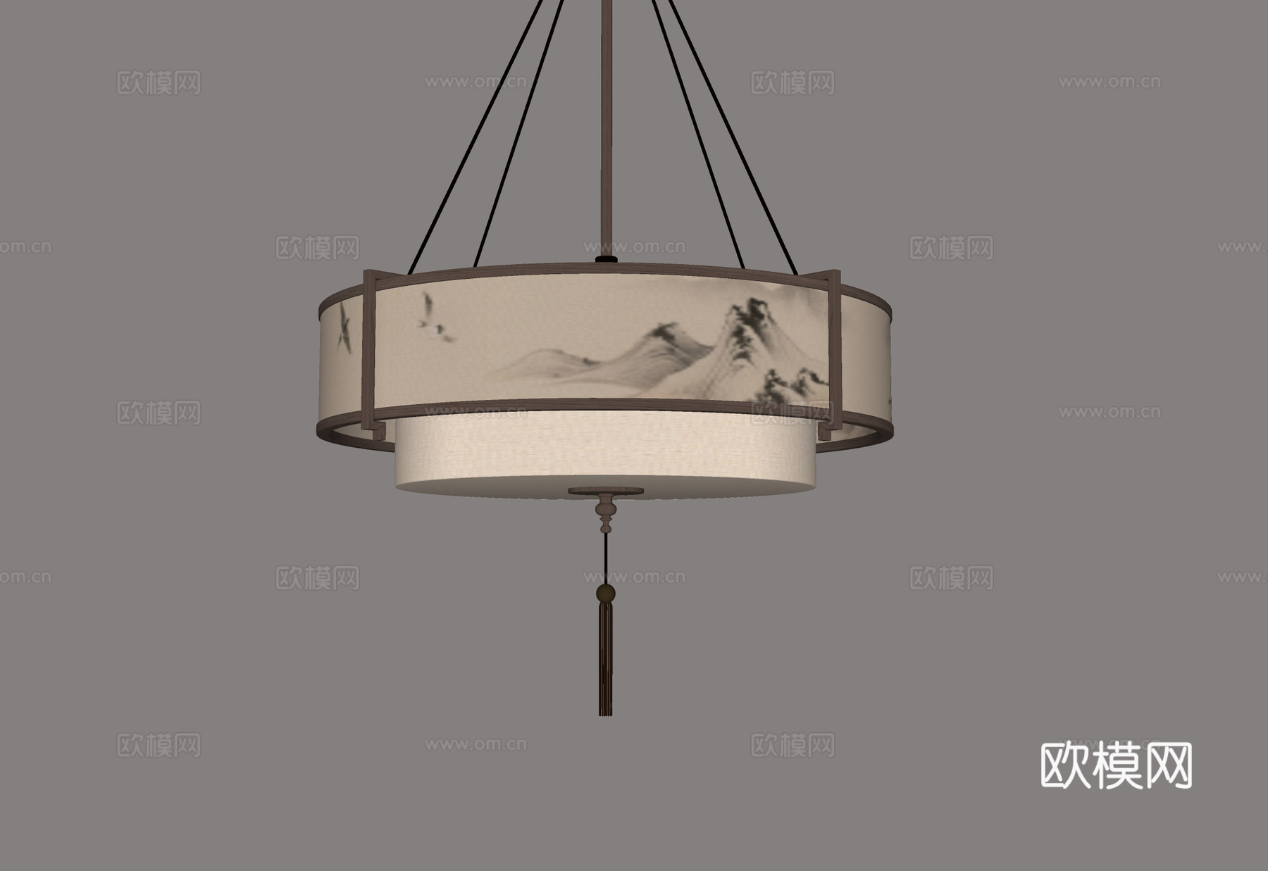 新中式吊灯 餐厅吊灯 茶室吊灯su模型