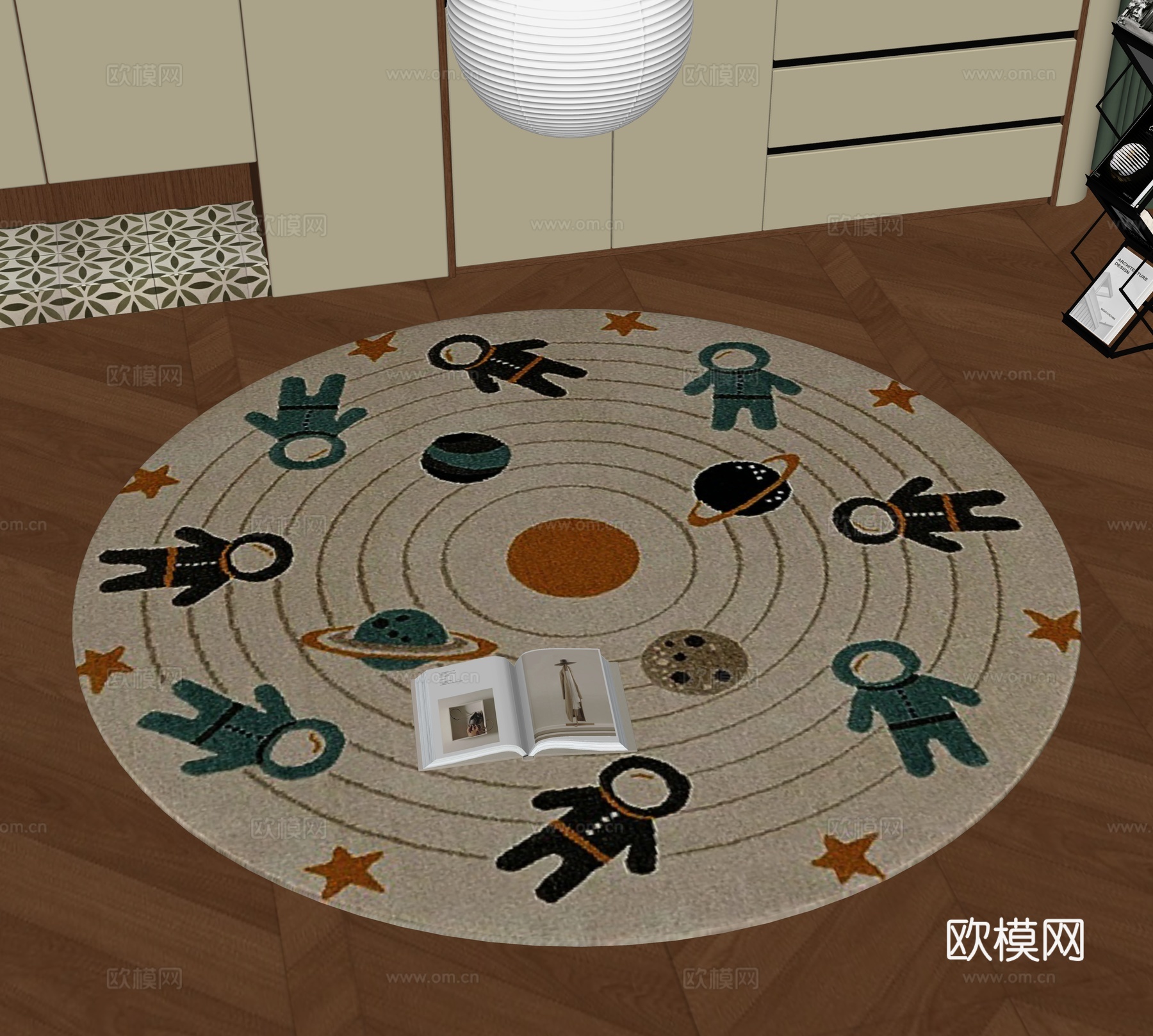 现代圆形地毯su模型