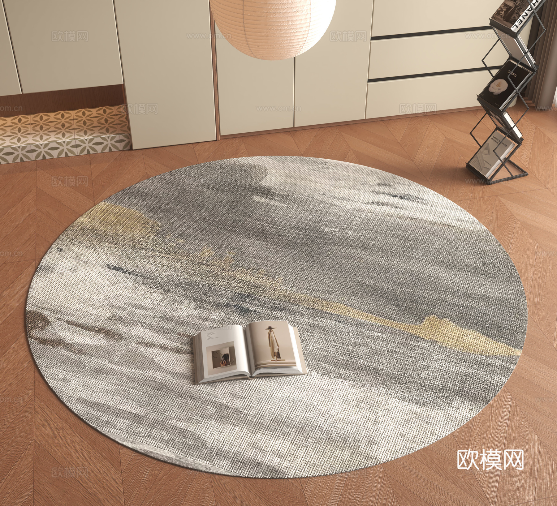 现代圆形地毯su模型
