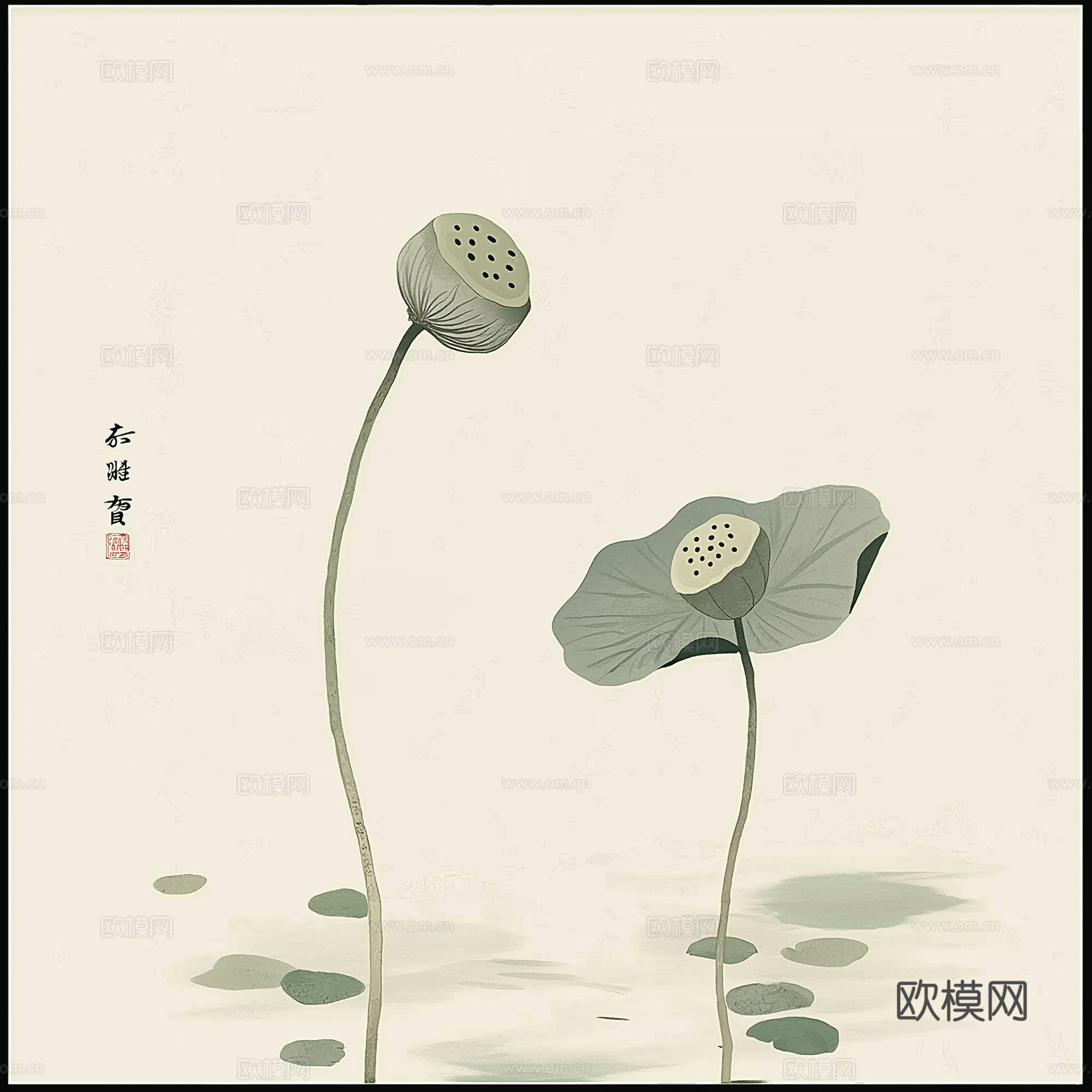 高清中式禅意水墨画