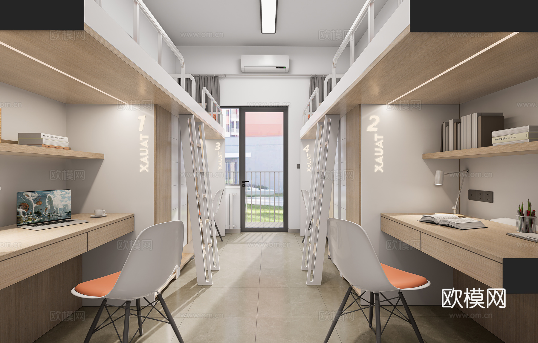 宿舍，宿舍楼，现代风格su模型