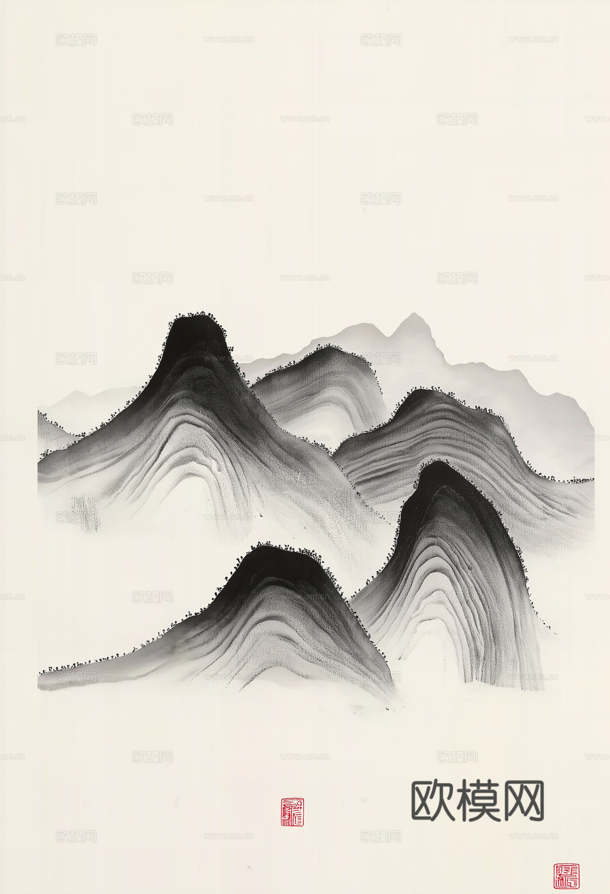 高清中式禅意山水画