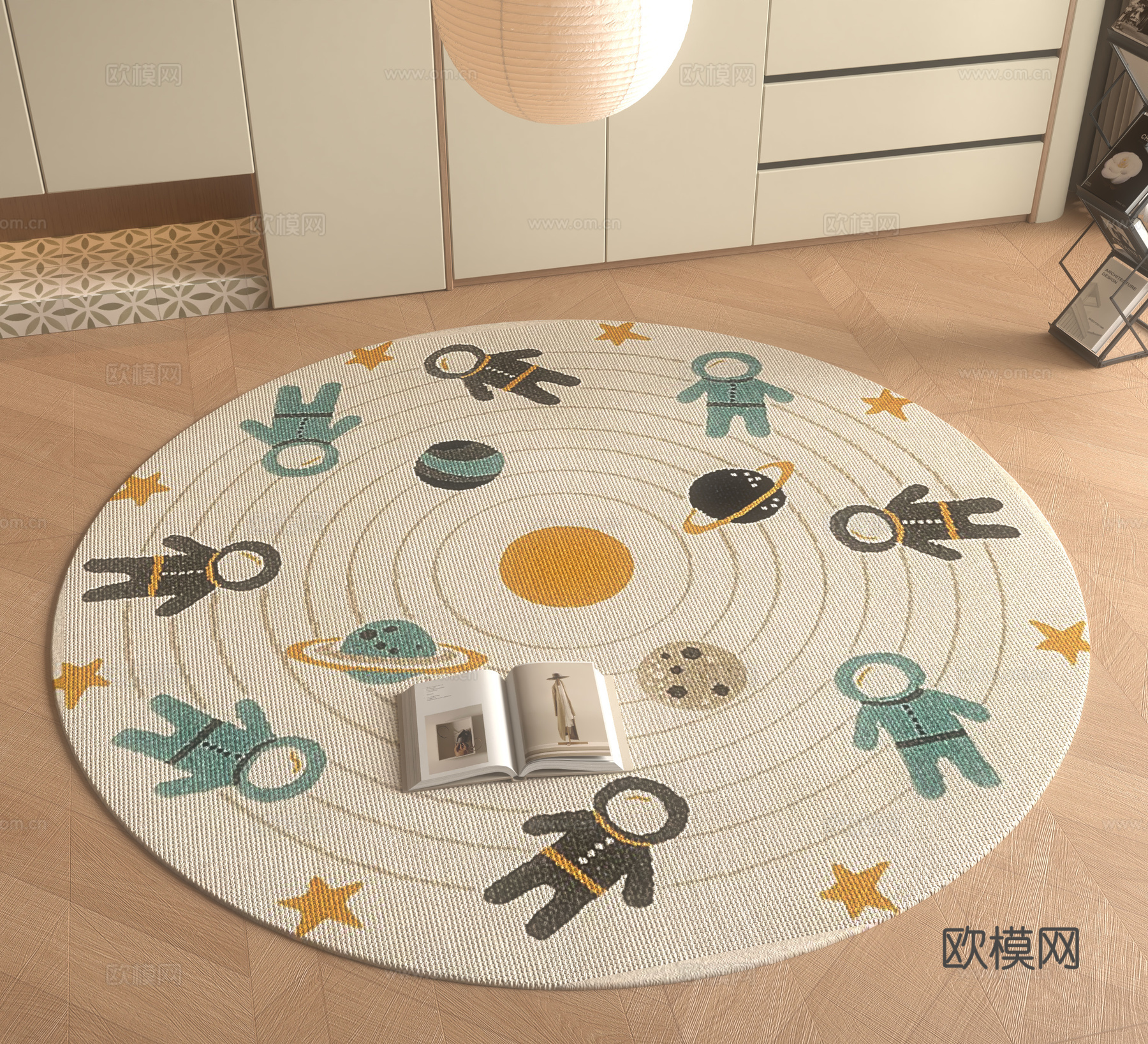 现代圆形地毯su模型