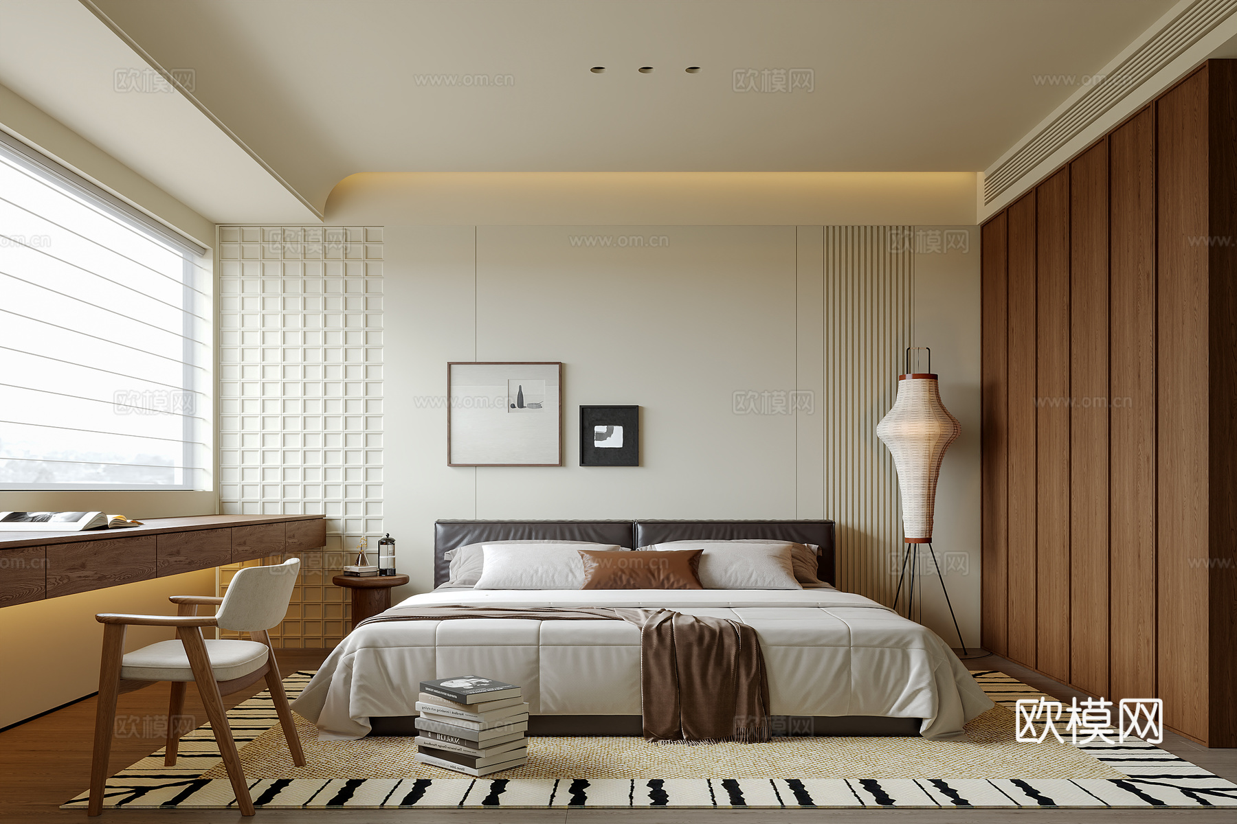 中古风卧室su模型