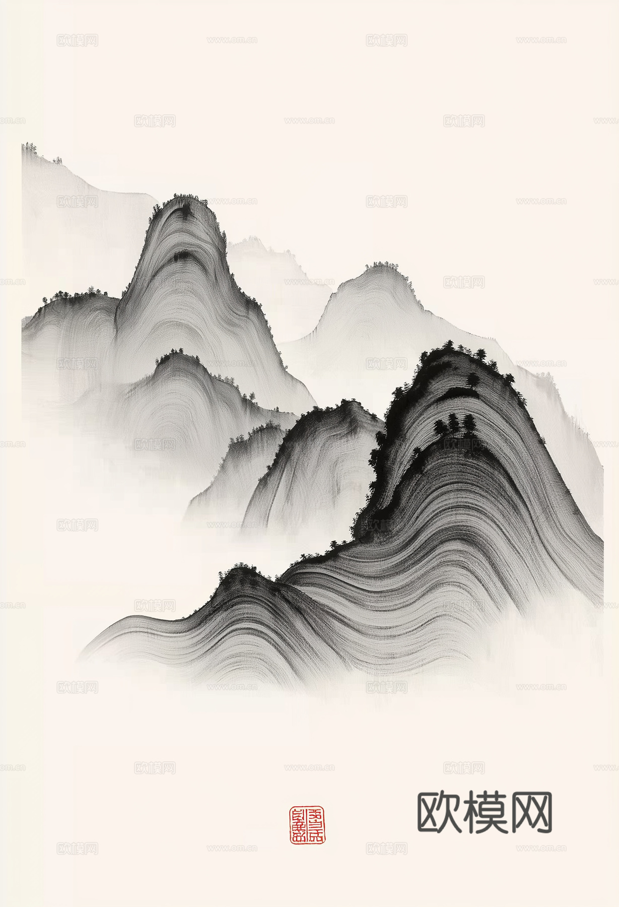 高清中式禅意山水画