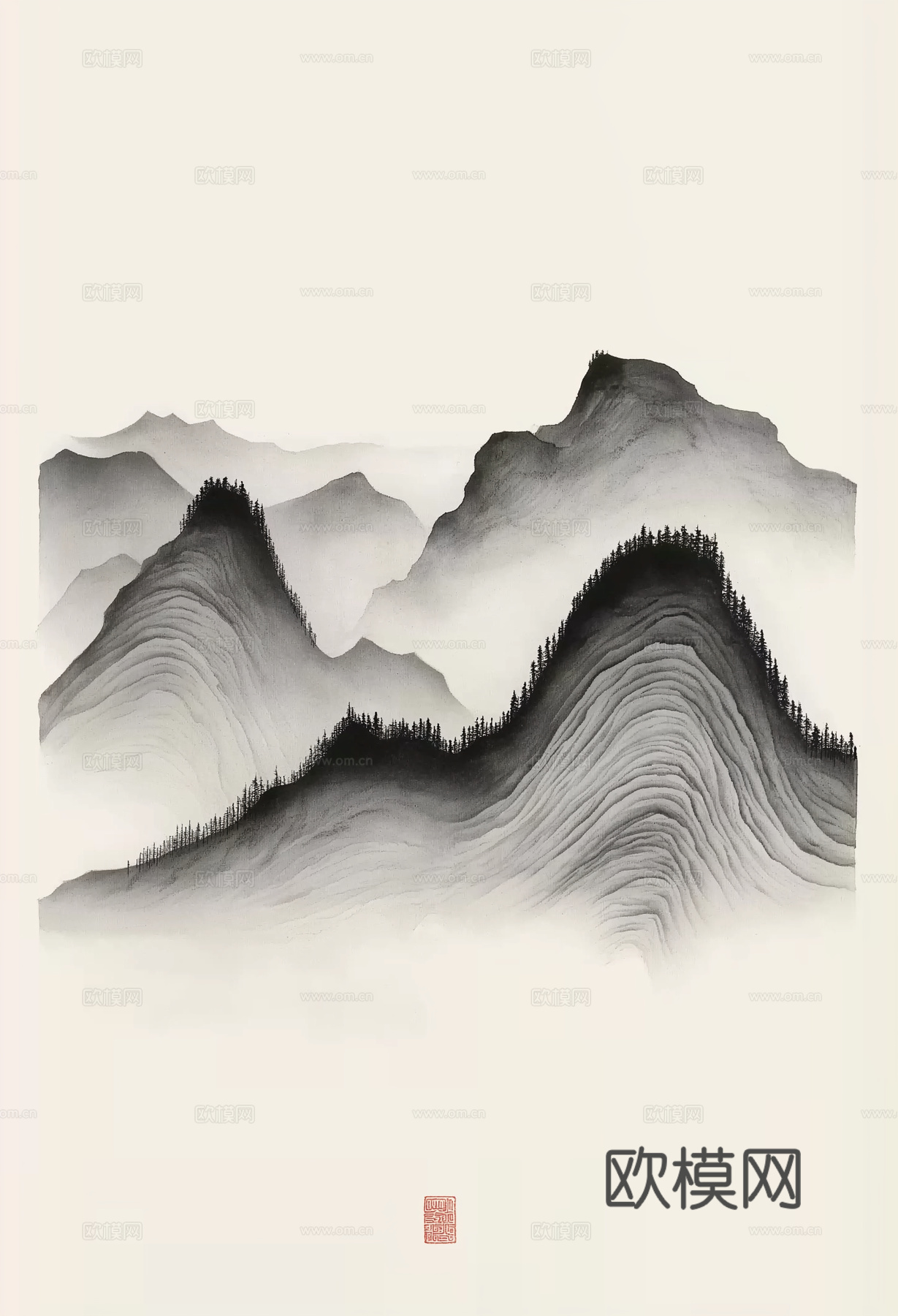 高清中式禅意山水画