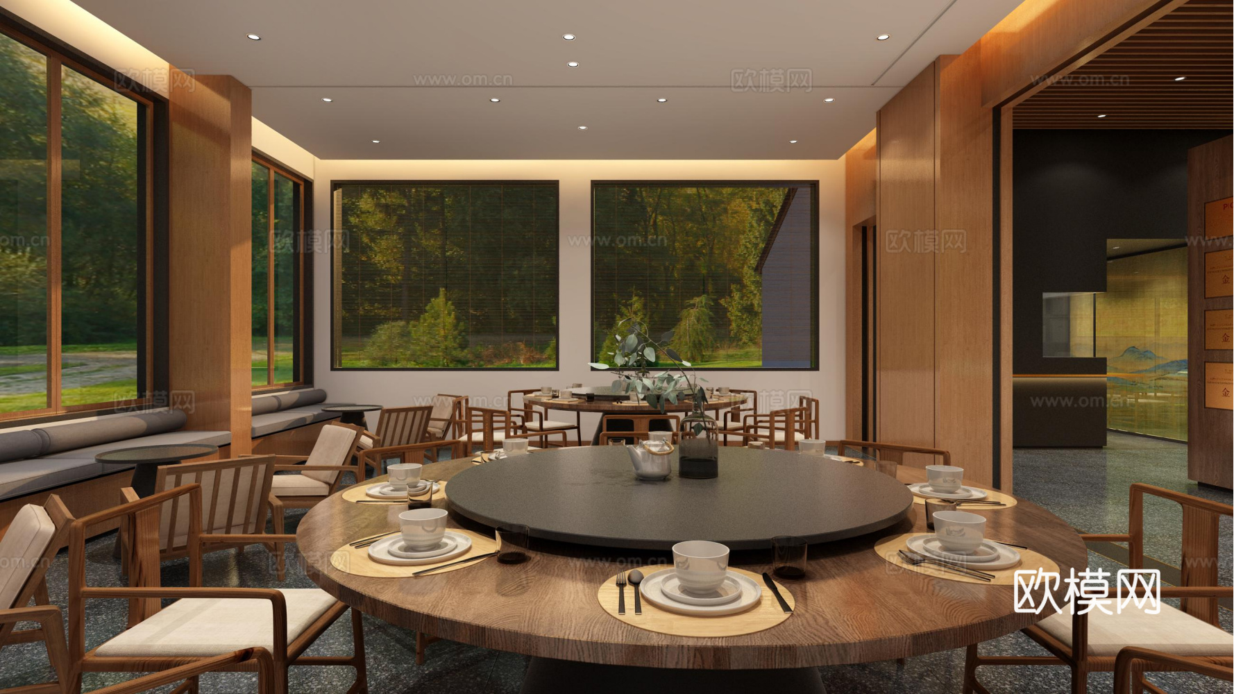 文创咖啡店cad+效果图+模型cad施工图下载（渲染图7）