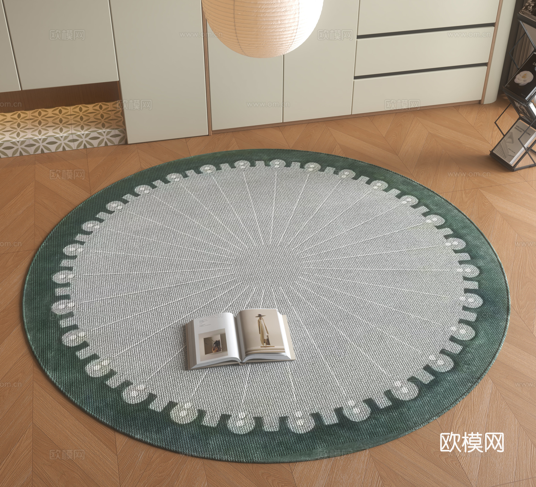 现代圆形地毯su模型